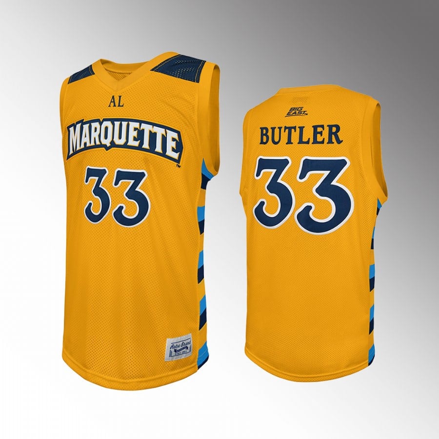 Jimmy Butler 33 Marquette Golden Eagles Gold Retro NCAA Jersey Men's