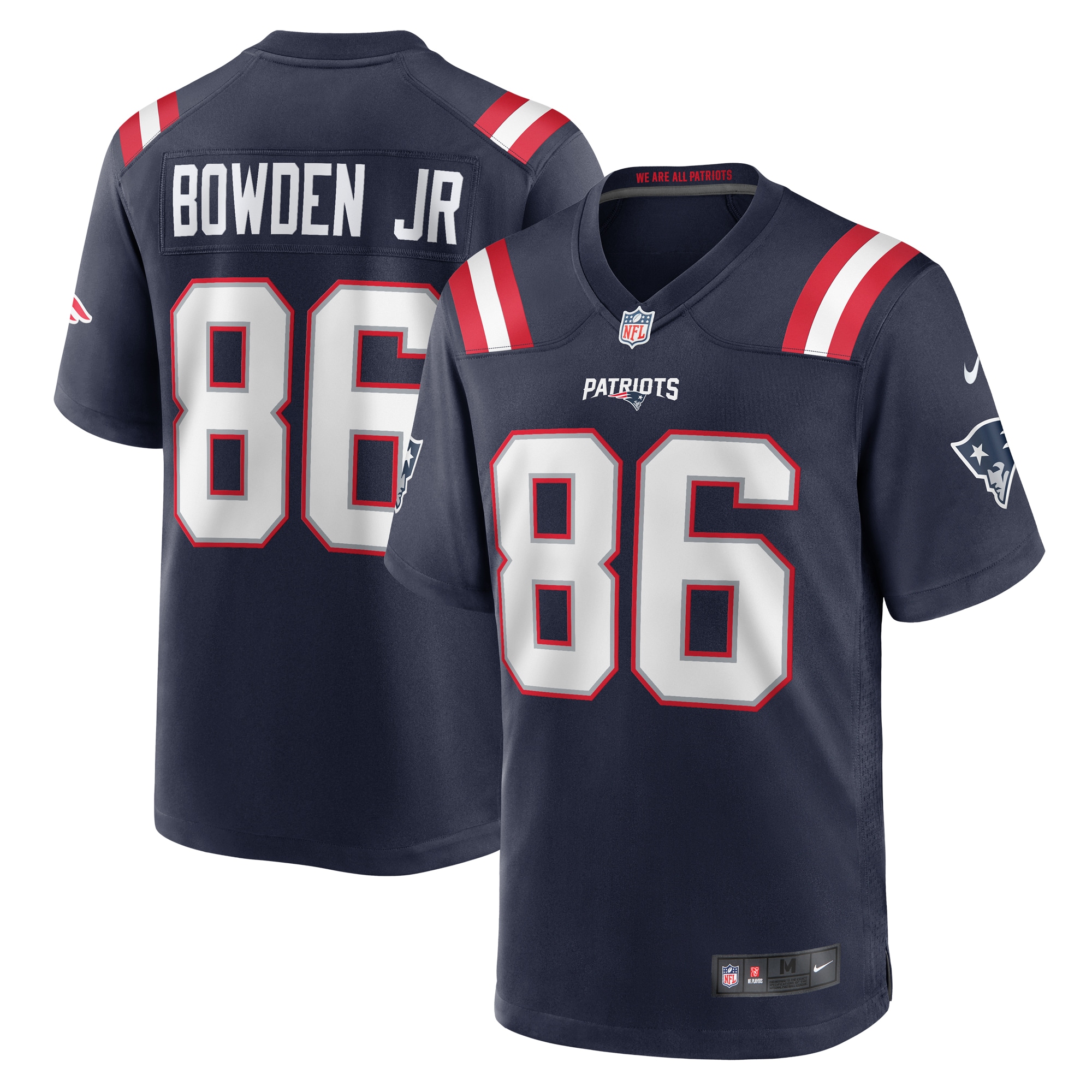 New England Patriots Lynn Bowden Jr. Navy Home Game Player NFL Jersey Men's