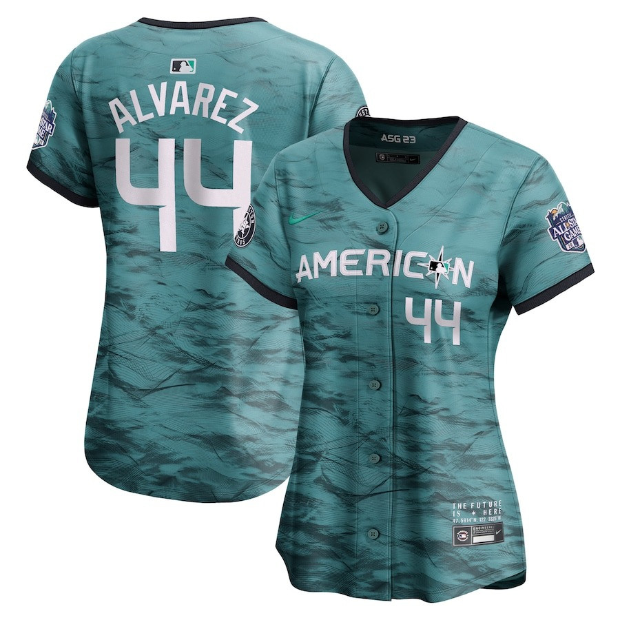 Yordan Alvarez 44 American League 2023 All Star Game Limited Teal MLB Jersey Women's