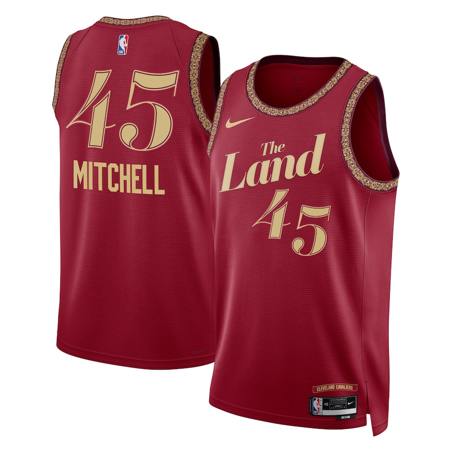 Donovan Mitchell 45 Cleveland Cavaliers 2023/24 City Edition Swingman Wine NBA Jersey Men's
