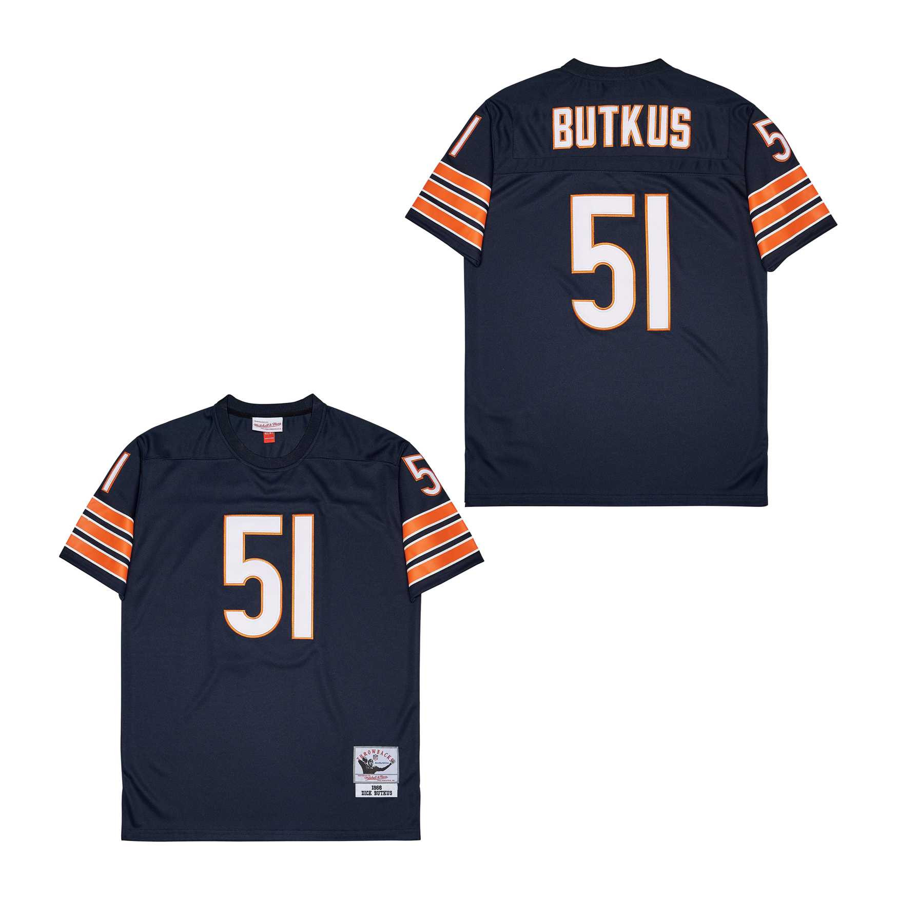 Dick Butkus 51 Chicago Bears Retro Throwback Dark Navy NFL Jersey Men's