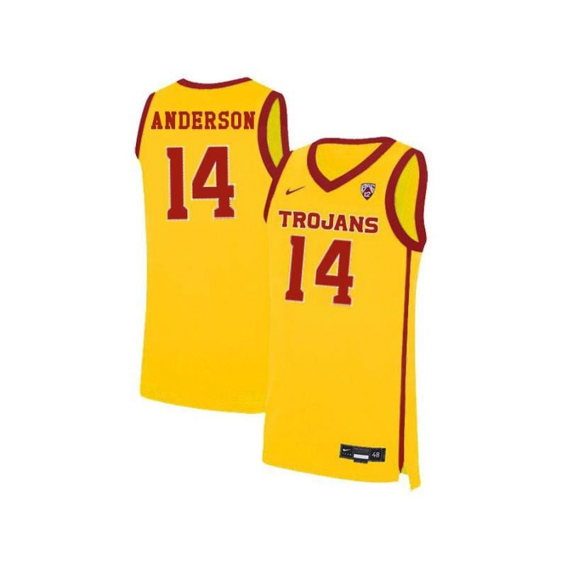 14 McKay Anderson Yellow Elite USC Trojans NCAA Jersey Men's