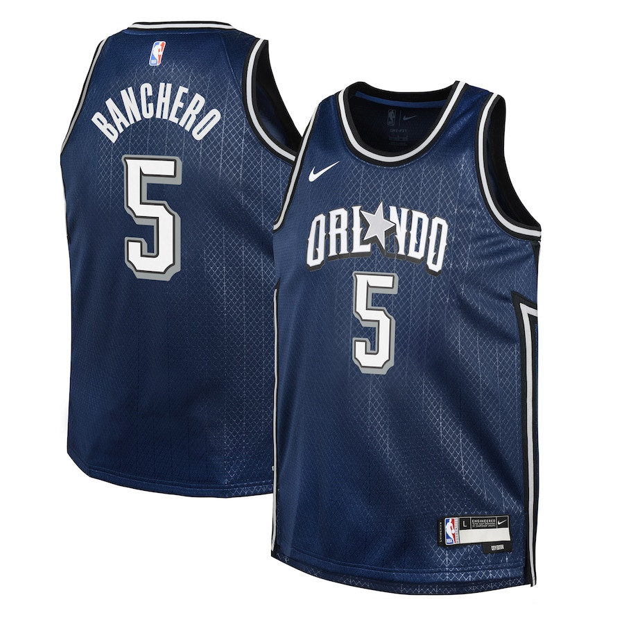 Paolo Banchero 5 Orlando Magicc 2023/24 City Edition Swingma Navy NBA Jersey Youth