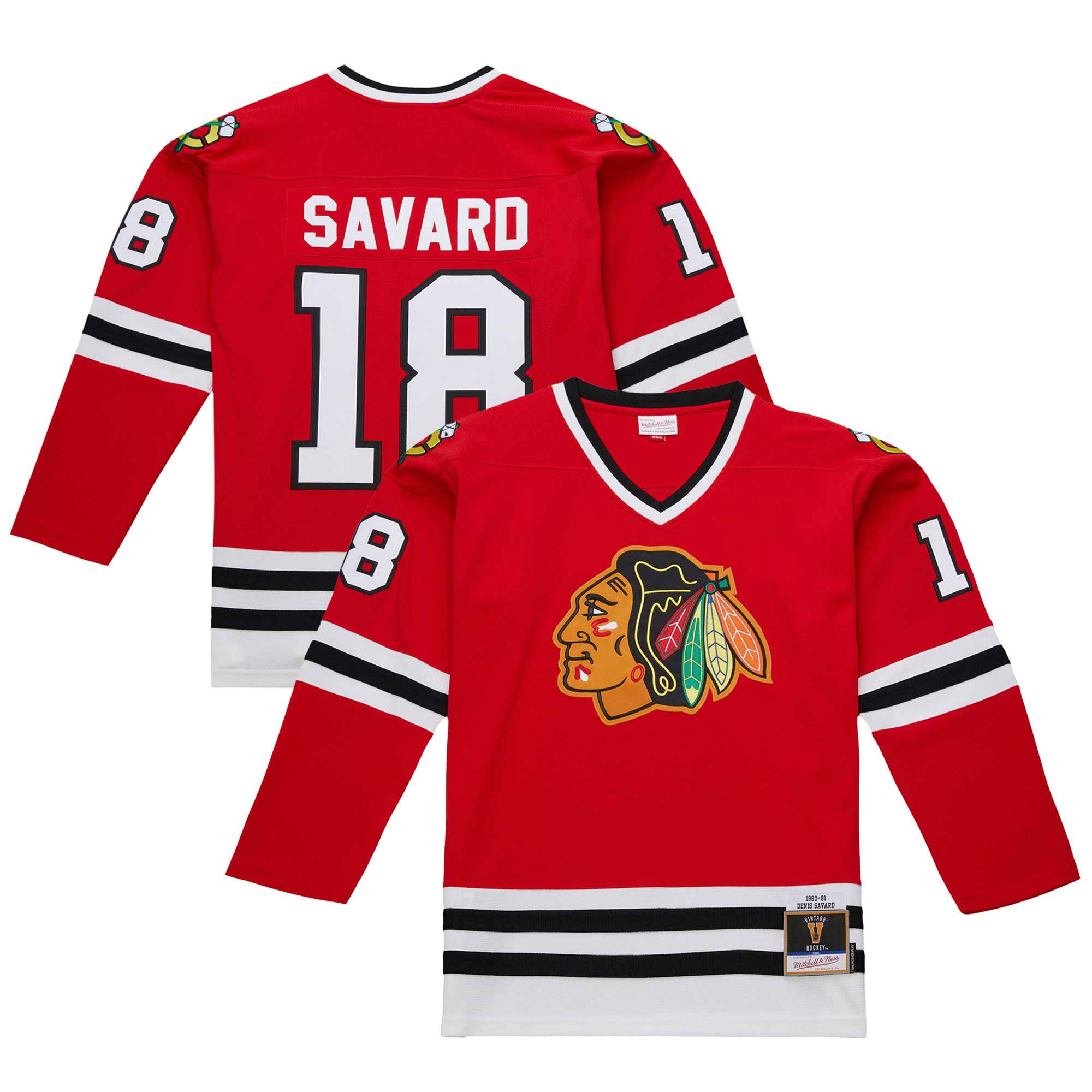 Chicago Blackhawks Denis Savard Scarlet 1980-81 Power Play NHL Jersey Men's