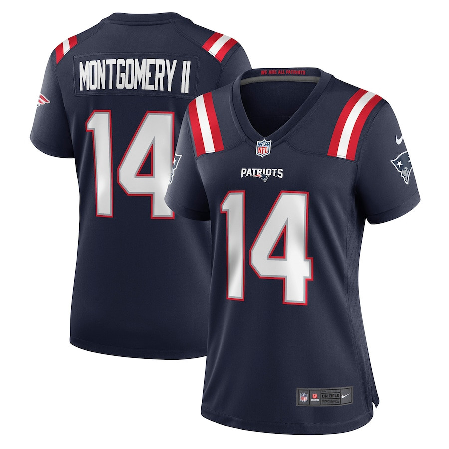 Ty Montgomery 14 New England Patriots Game Navy NFL Jersey Women's