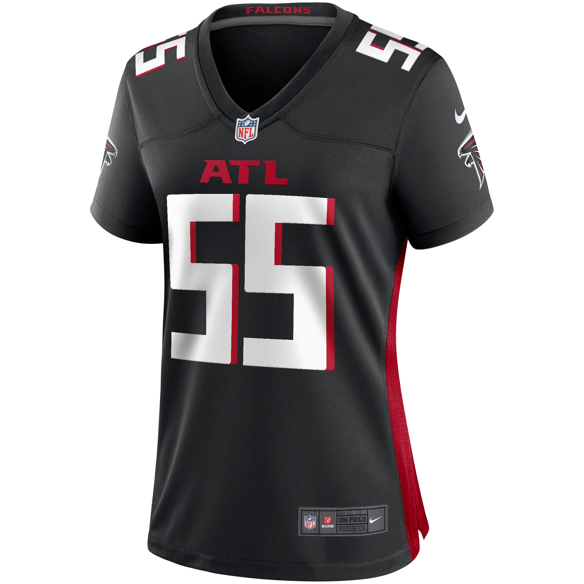 Atlanta Falcons John Abraham Black Game Retired Player NFL Jersey Women's