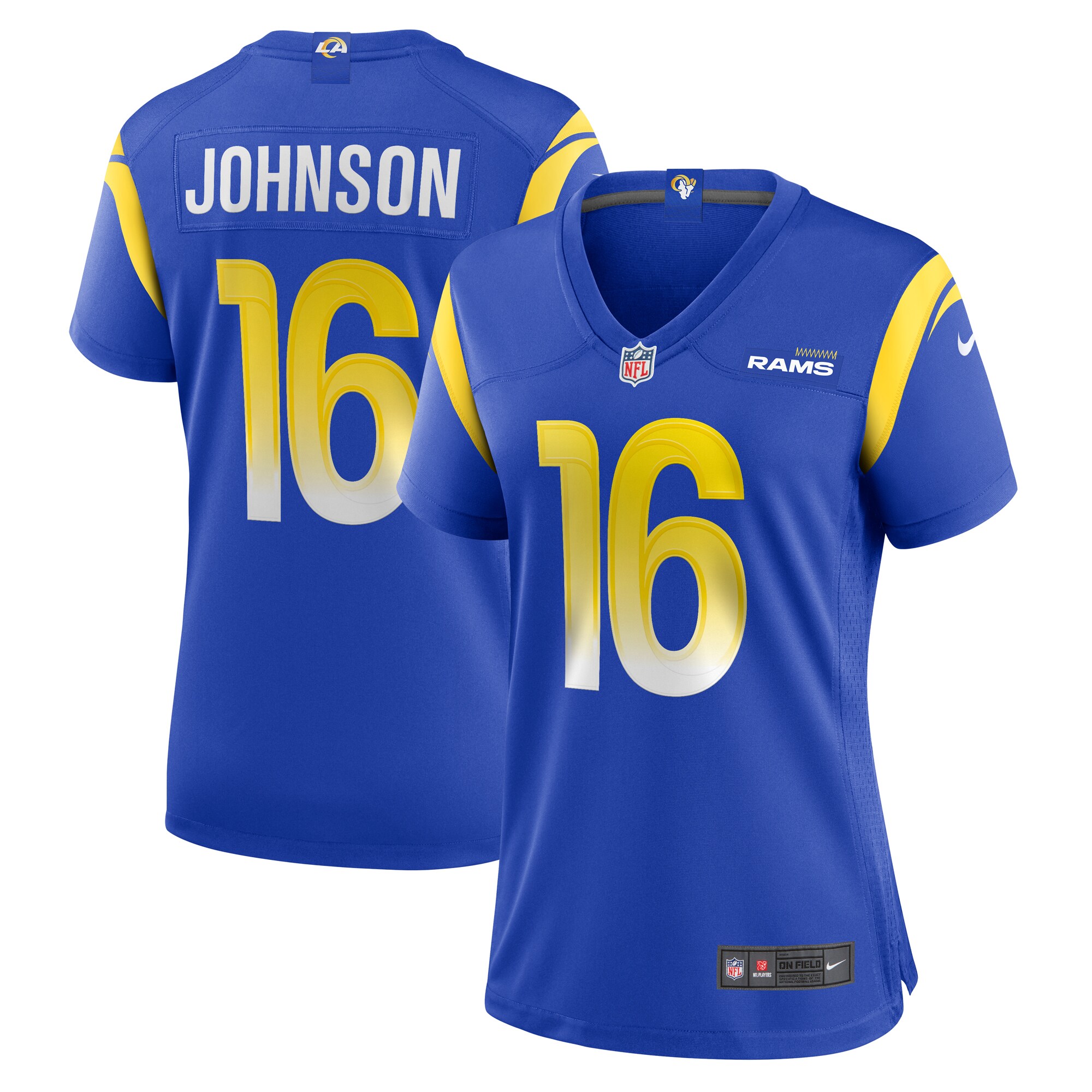 Los Angeles Rams Tyler Johnson Royal Team Game NFL Jersey Women's