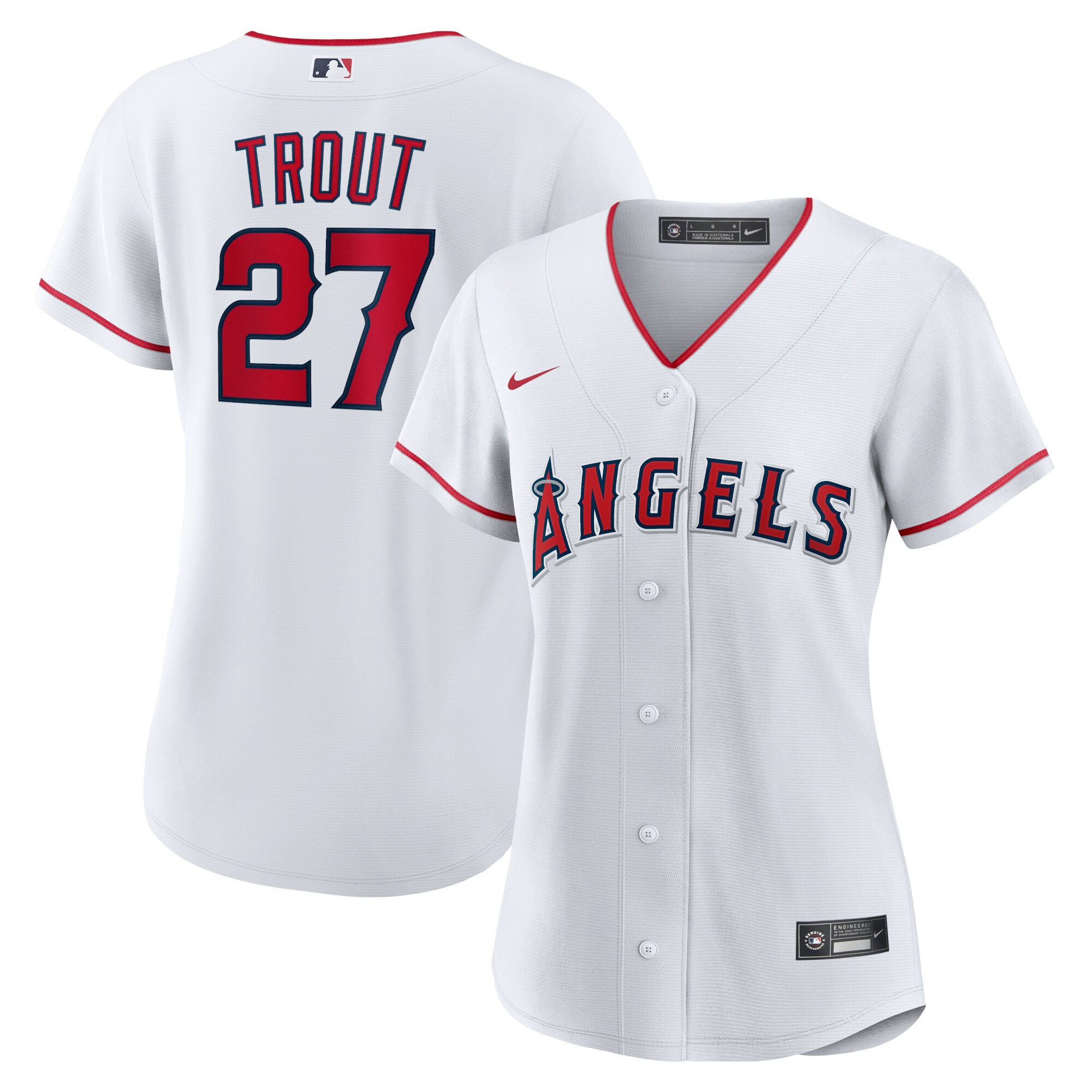Los Angeles Angels Mike Trout White Home Player MLB Jersey Women's