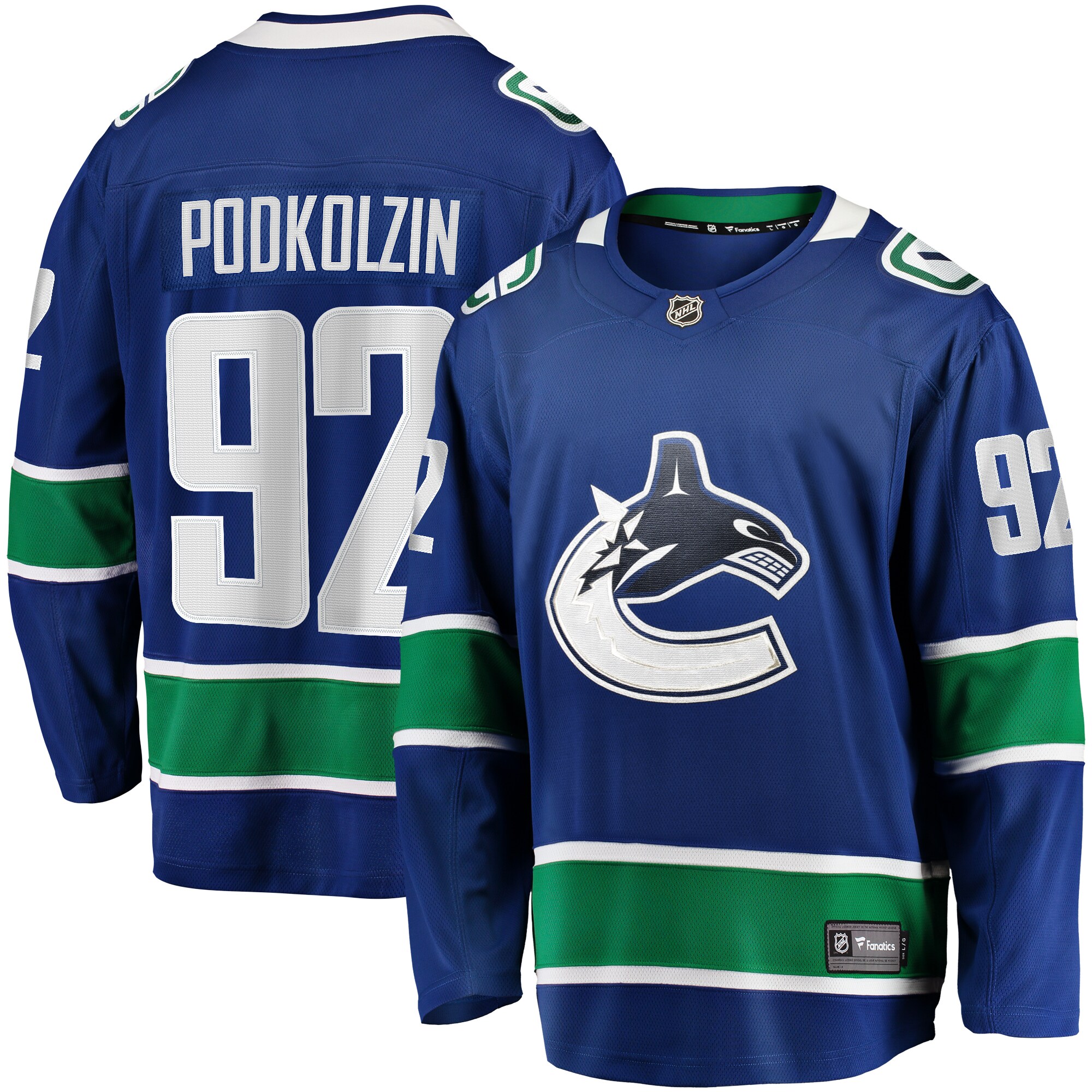 Vancouver Canucks Vasily Podkolzin Blue Home Premier Breakaway Player NHL Jersey Men's
