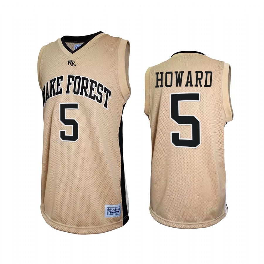 Josh Howard 5 Wake Forest Demon Deacons Gold Retro NCAA Jersey Men's