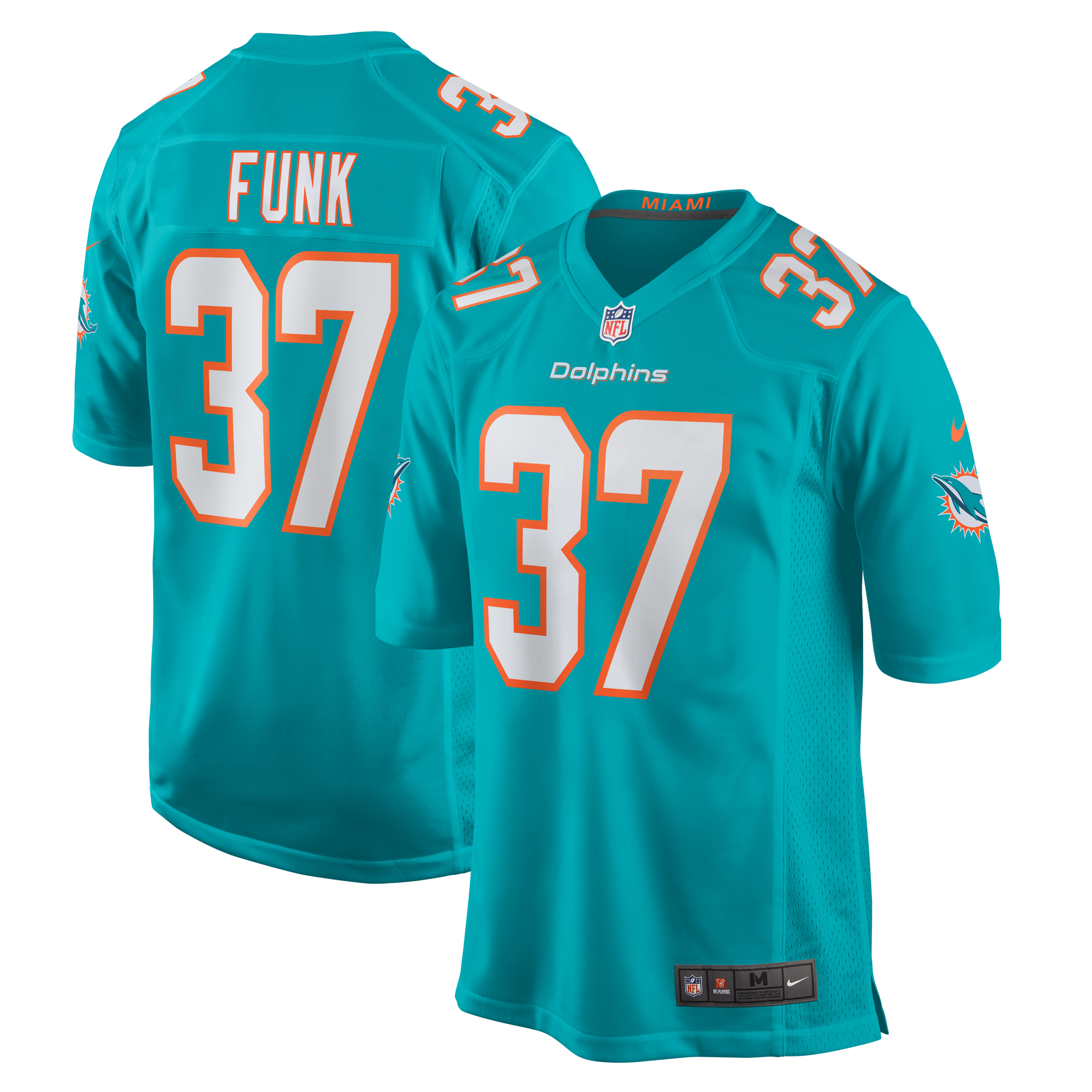 Miami Dolphins Jake Funk Aqua Game NFL Jersey Men's