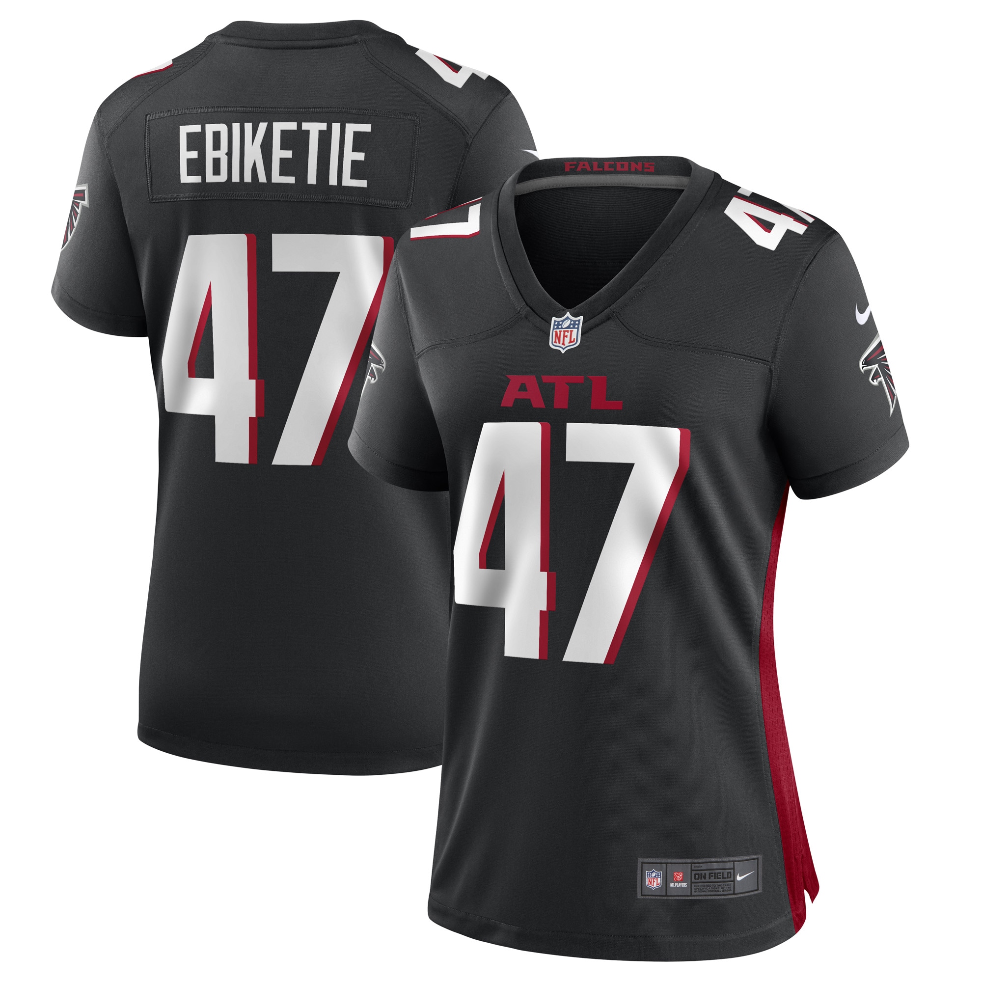 Arnold Ebiketie Atlanta Falcons Black Game Player NFL Jersey Women's