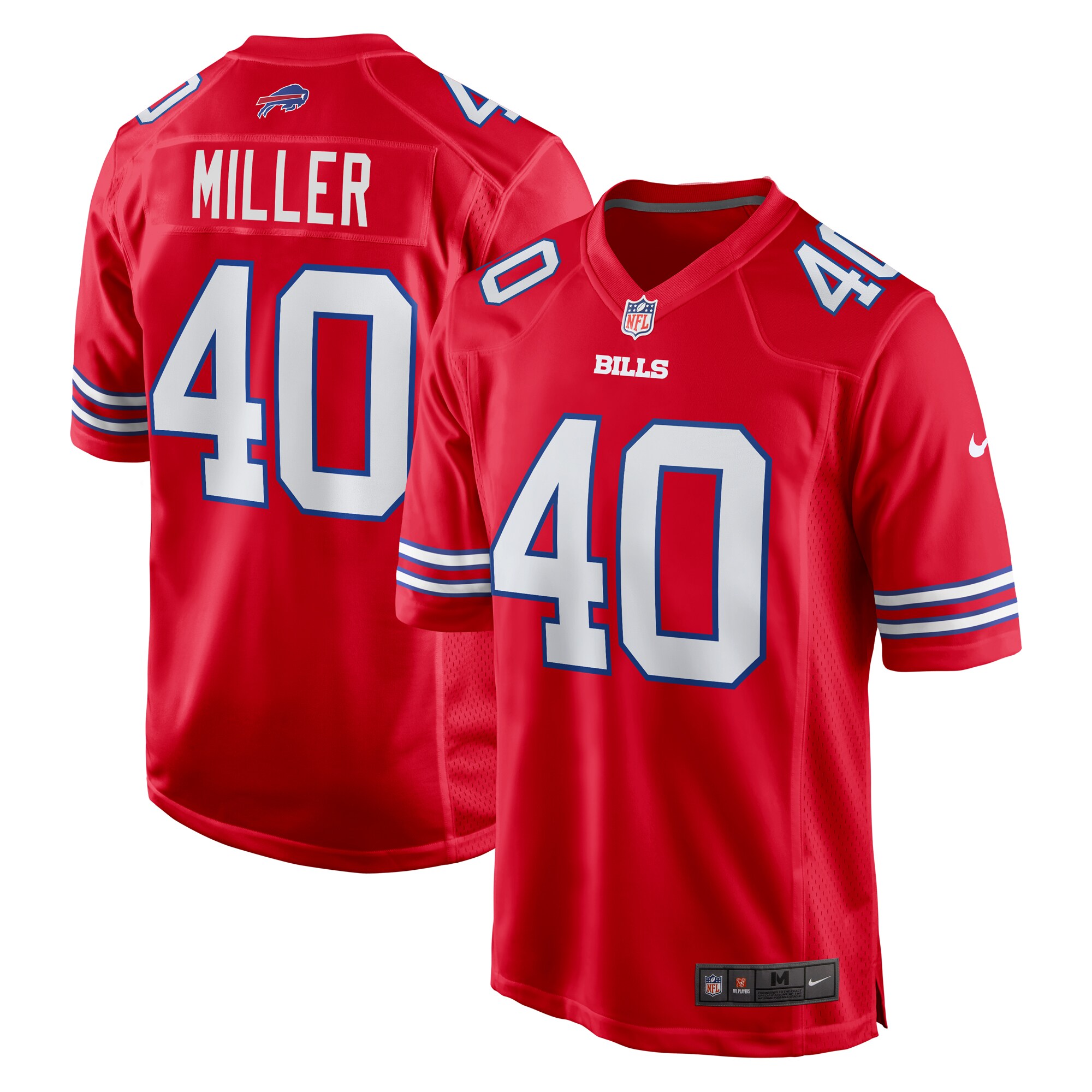 Buffalo Bills Von Miller Red Alternate Game NFL Jersey Men's