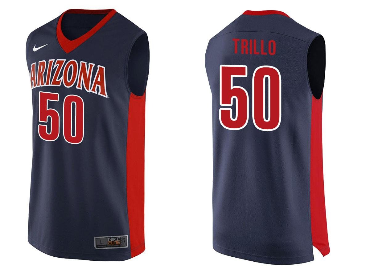 Tyler Trillo 50 Arizona Wildcats Navy College Team Performance NCAA Jersey Men's