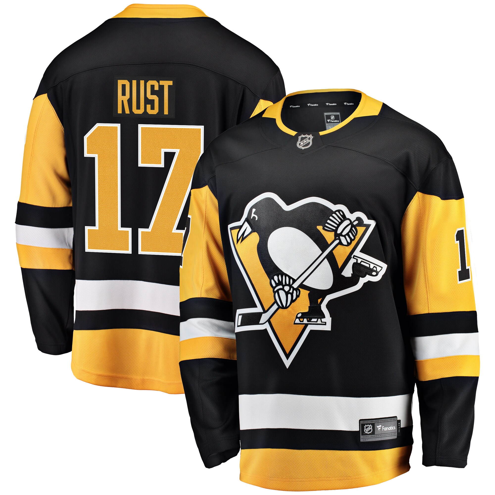 Pittsburgh Penguins Bryan Rust Black Home Breakaway Player NHL Jersey Men's