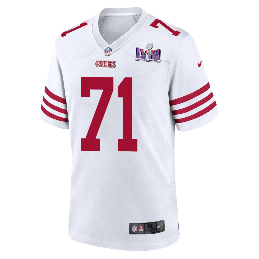 Trent Williams 71 San Francisco 49ers Super Bowl LVIII Patch Game White NFL Jersey Men's