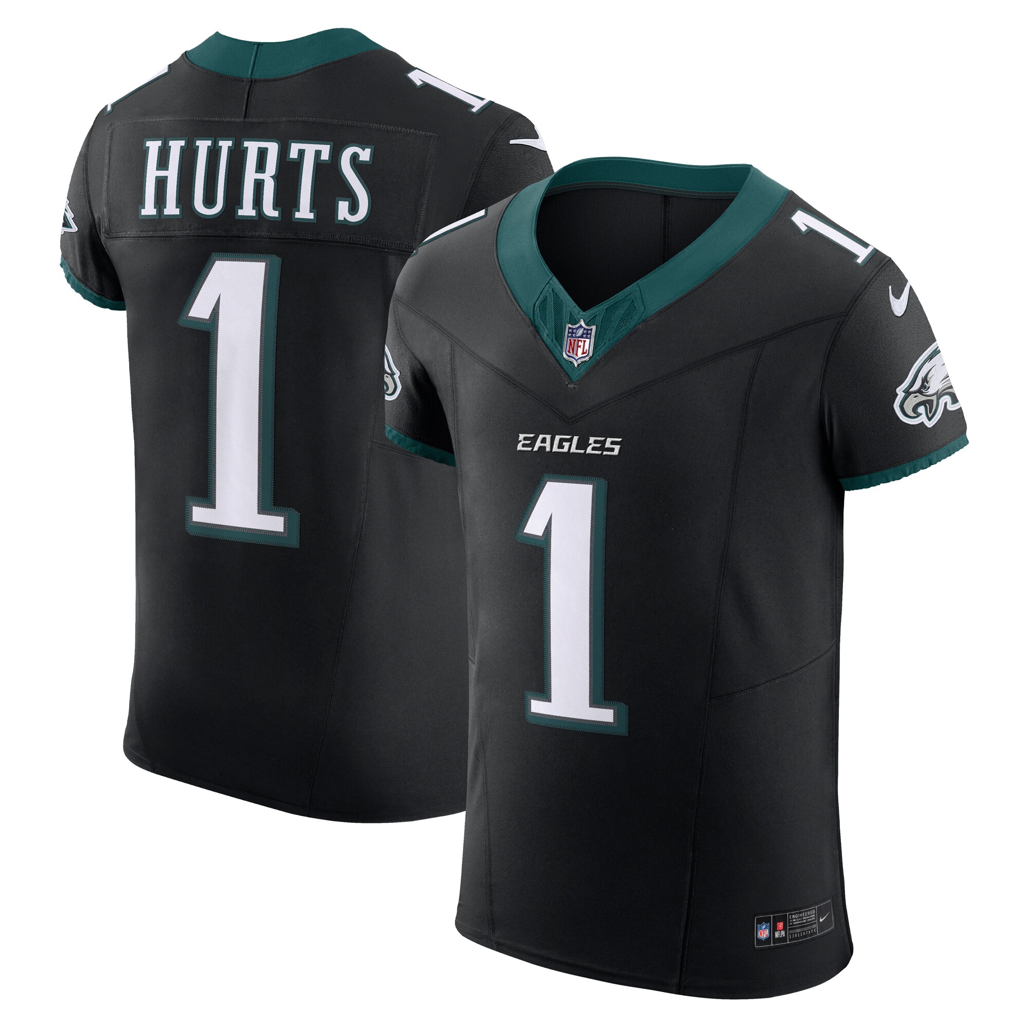 Philadelphia Eagles Jalen Hurts Black Alternate Vapor F.U.S.E. Elite NFL Jersey Men's