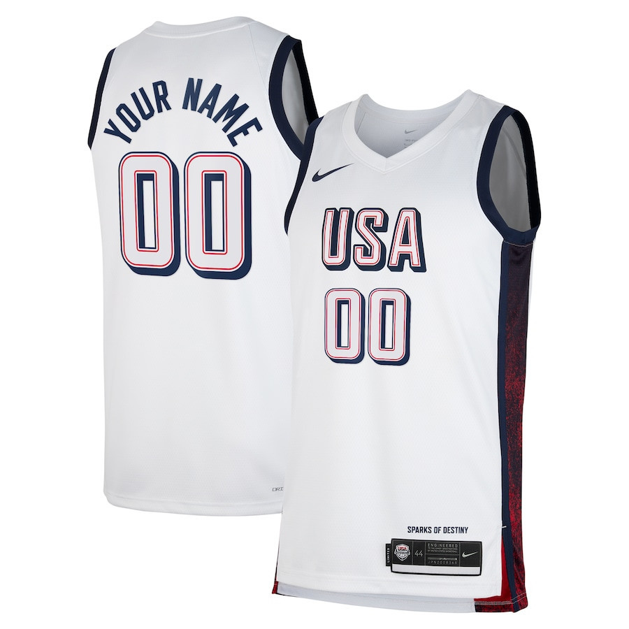 USA Unisex 2024 Swingman Player Custom White NBA Jersey Unisex