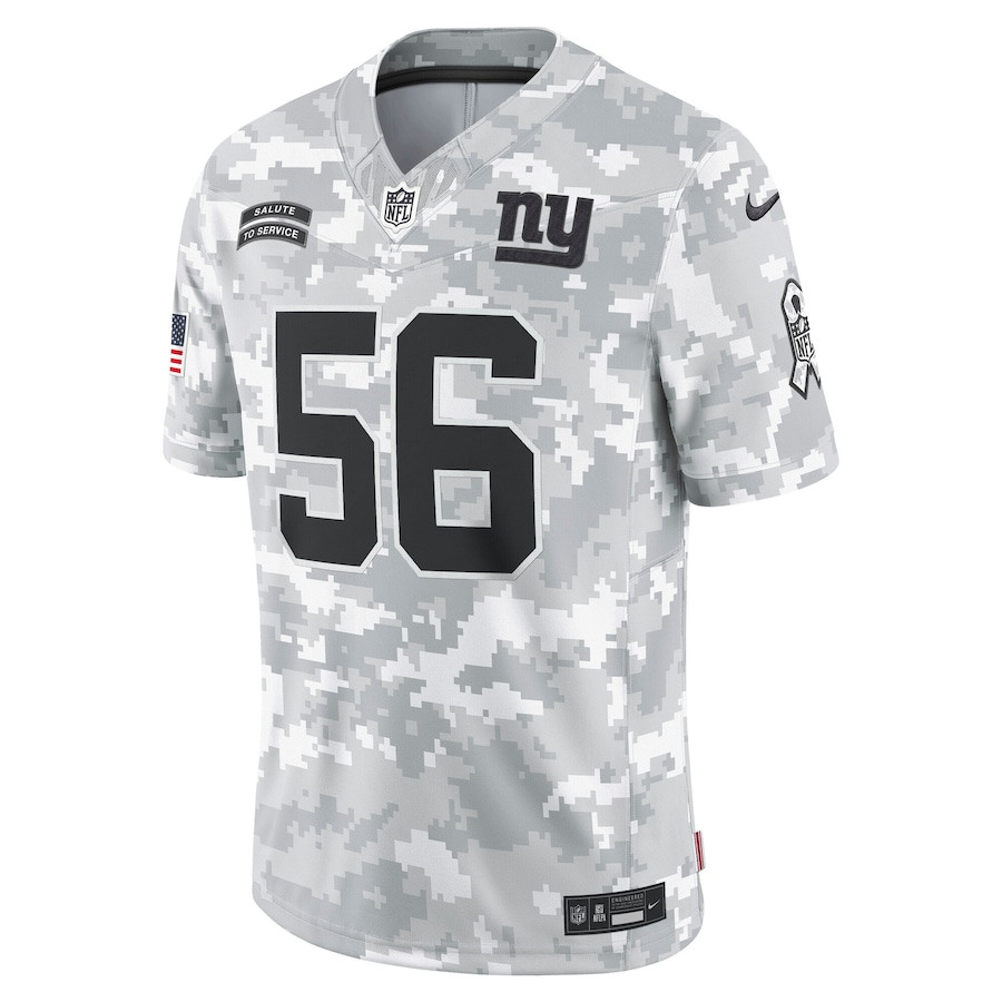 Lawrence Taylor 56 New York Giants 2024 Salute to Service Retired Player Limited Arctic Camo NFL Jersey Men's