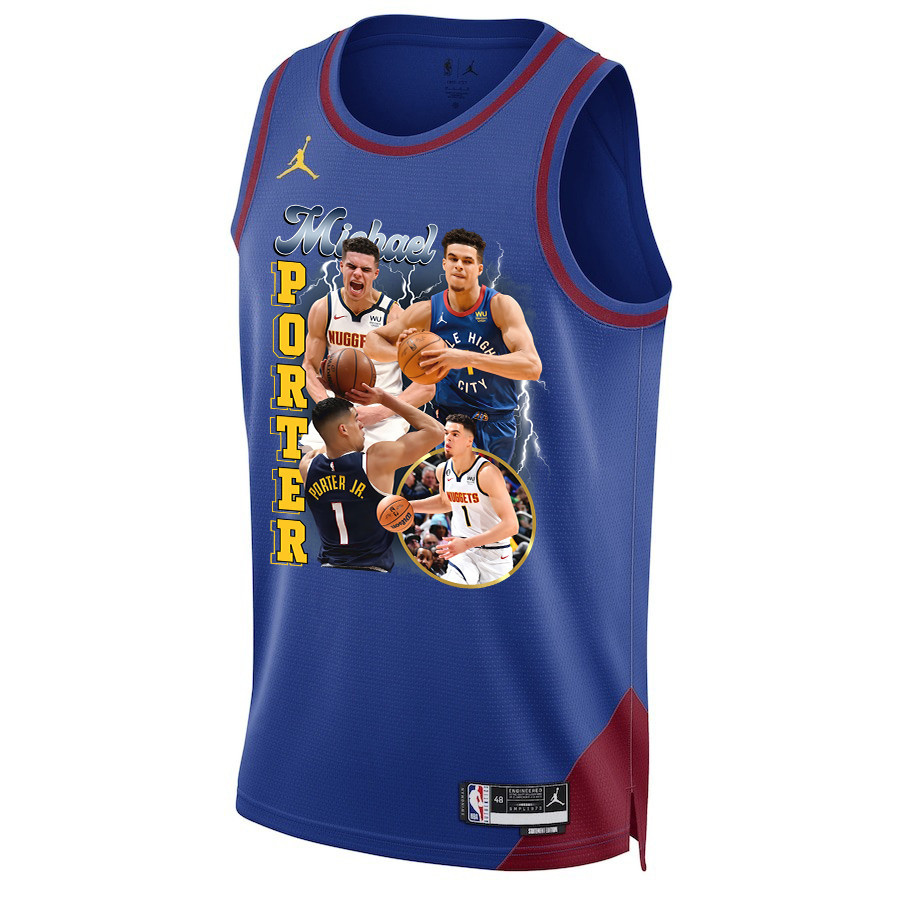 Michael Porter Jr. 1 Denver Nuggets Soaring Forward 2023 Champions Swingman Blue NBA Jersey Men's