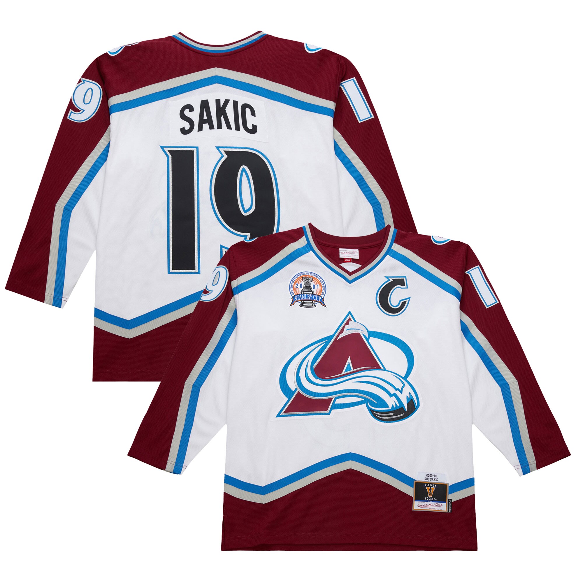 Colorado Avalanche Joe Sakic White 2000-01 Power Play NHL Jersey Men's