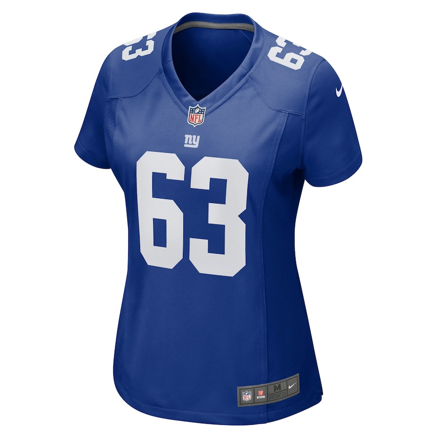 Jake Kubas 63 New York Giants Game Royal NFL Jersey Women's