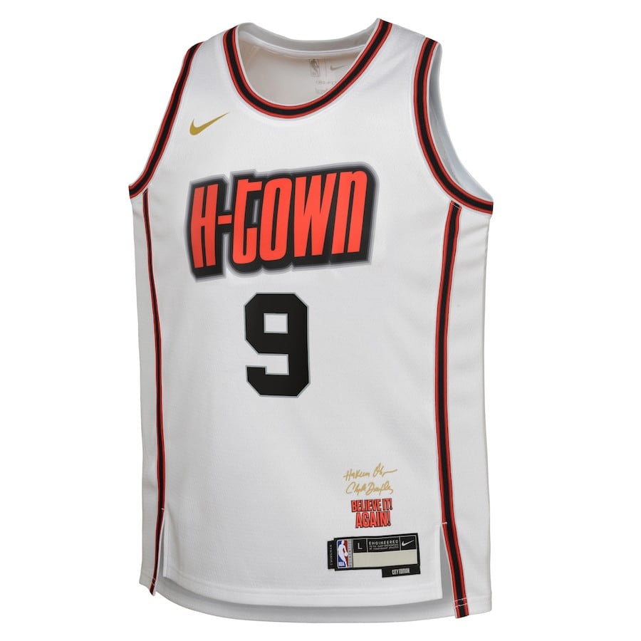 Dillon Brooks 9 Houston Rockets 2024/25 Swingman Playe City Editio White NBA Jersey Youth