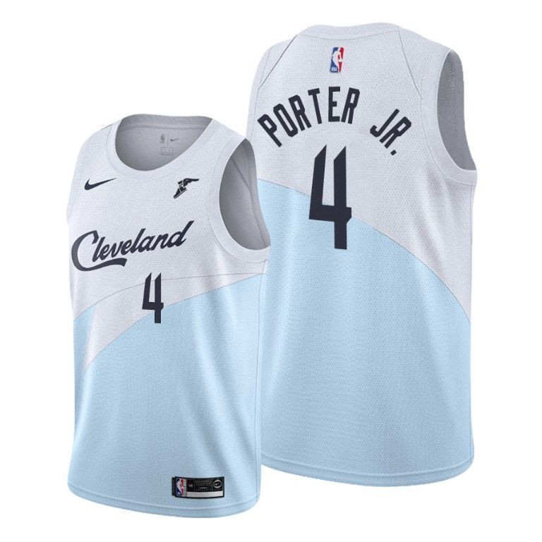 Cleveland Cavaliers 4 Kevin Porter Jr. Earned Swingman Blue NBA Jersey Men's