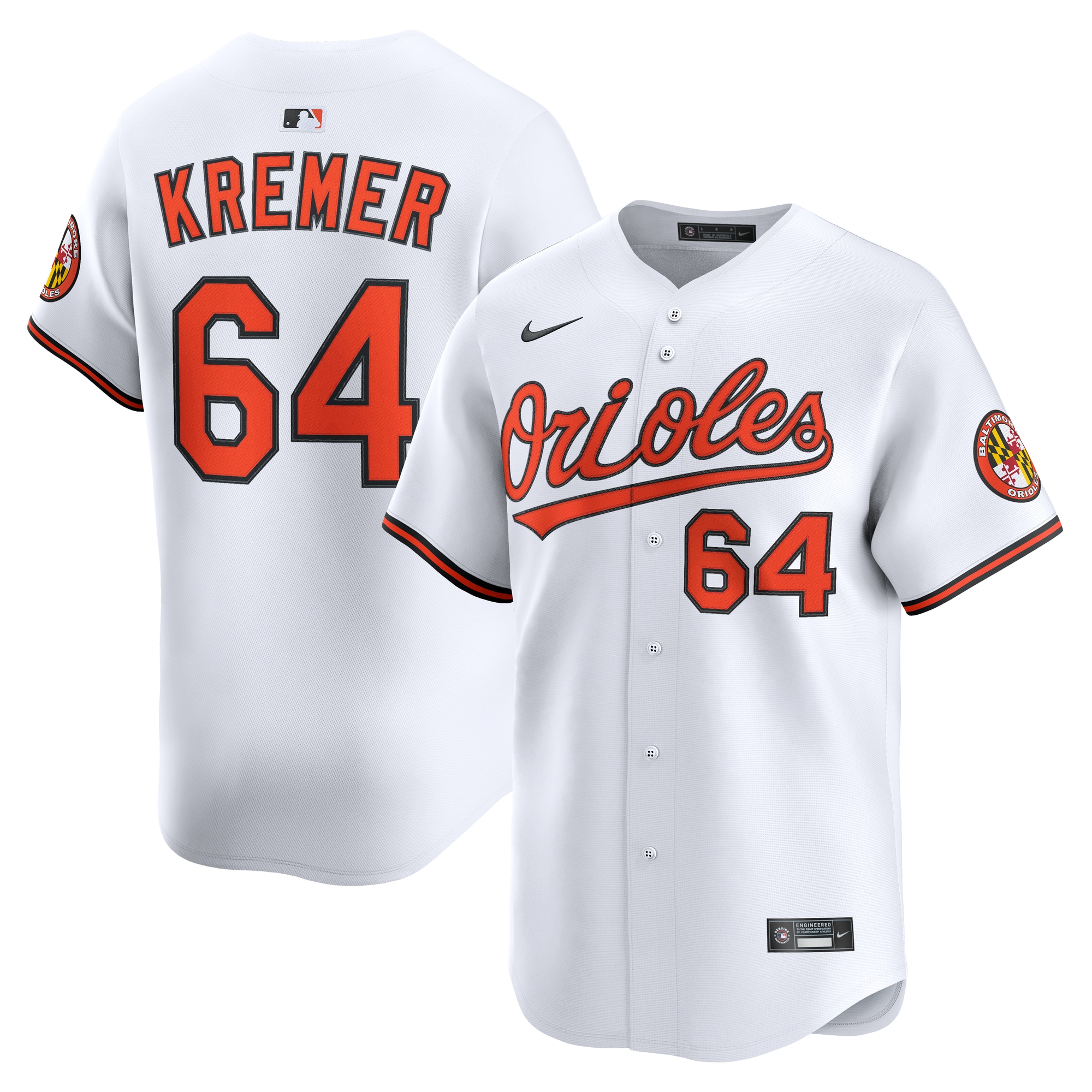 Baltimore Orioles Dean Kremer White Alternate Limited Player MLB Jersey Men's