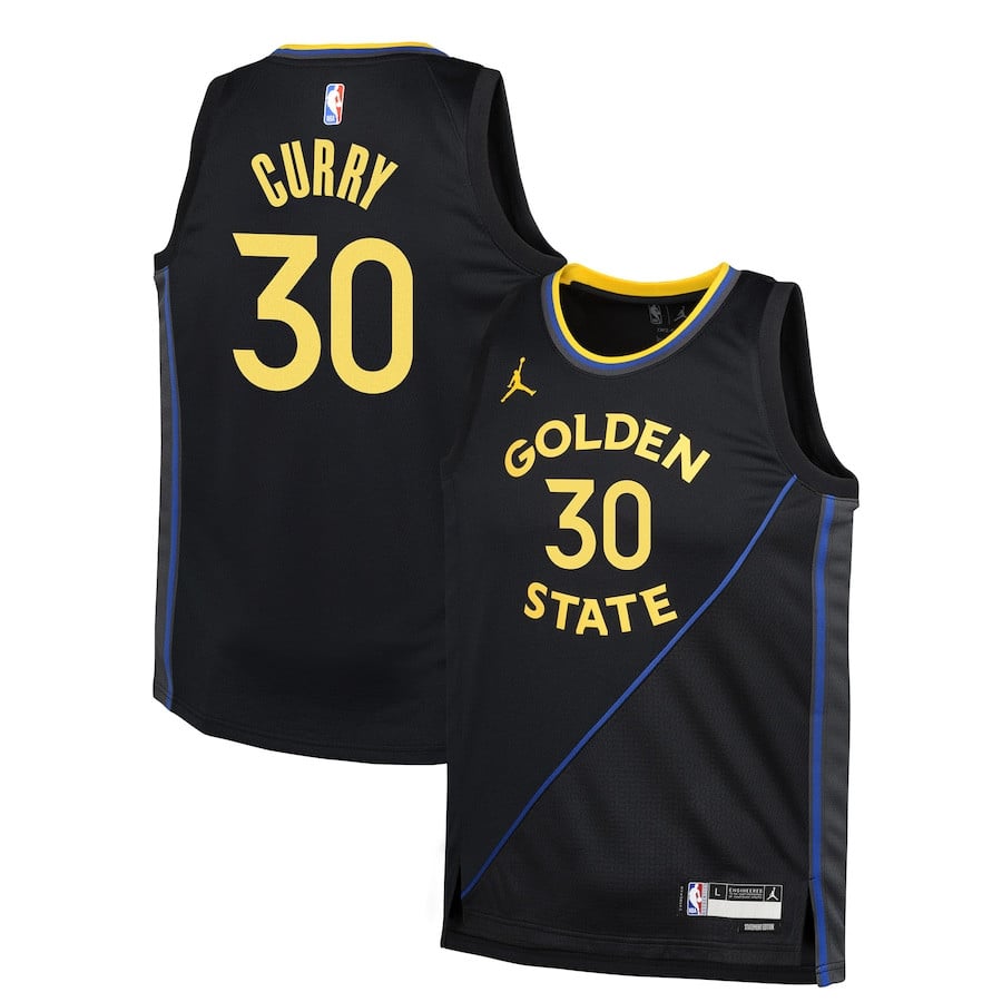 Stephen Curry 30 Golden State Warriors 2024/2 Swingman Statement Edition Black NBA Jersey Youth