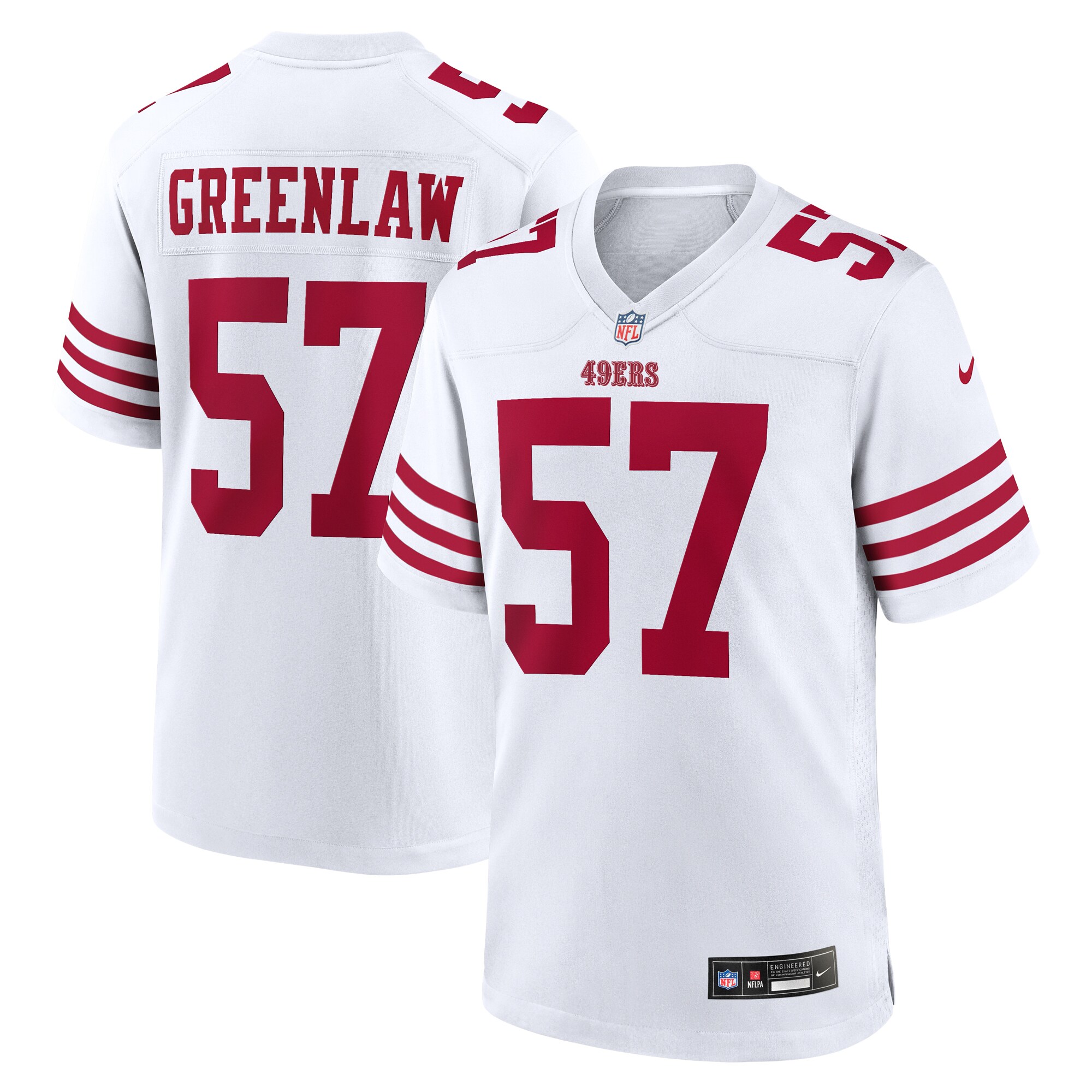 San Francisco 49ers Dre Greenlaw White Team Game NFL Jersey Men's