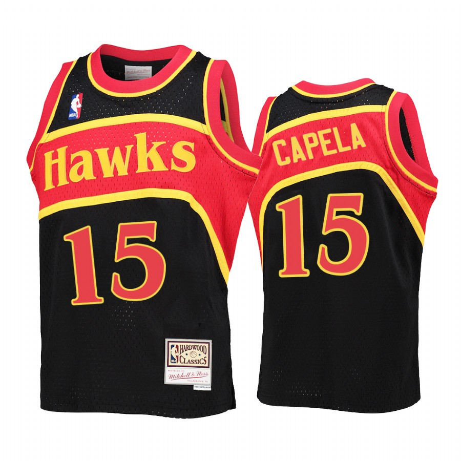 Clint Capela 15 Atlanta Hawks Black Reload Throwback NBA Jersey Youth