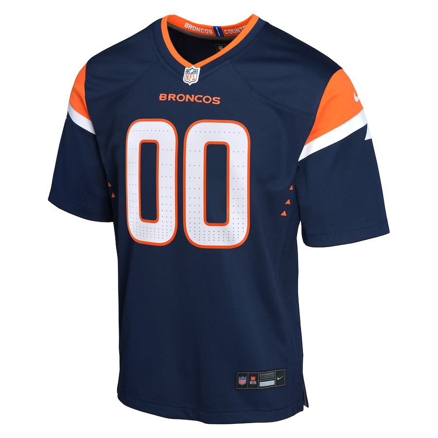 Denver Broncos Alternate Custom Game Navy NFL Jersey Youth