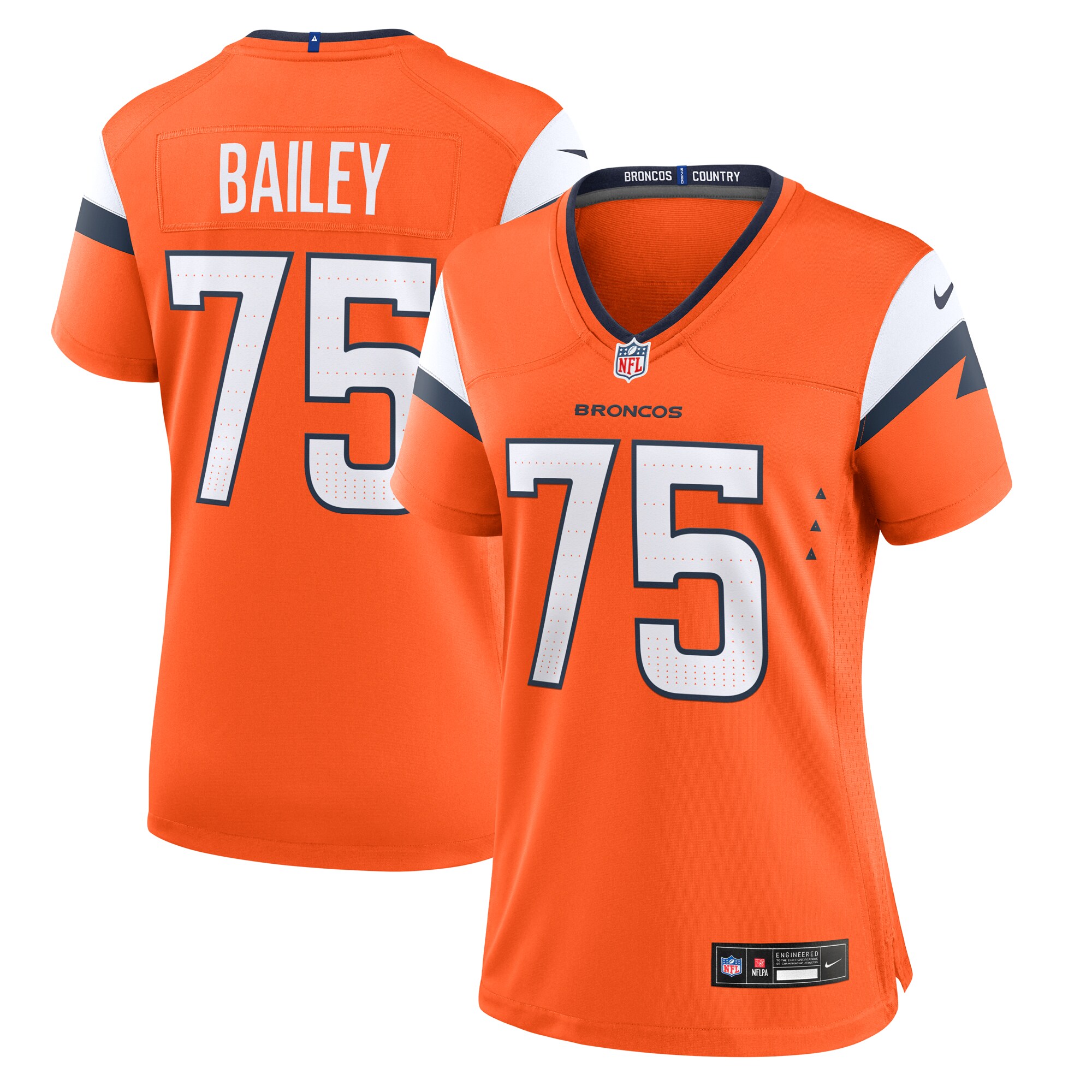 Denver Broncos Quinn Bailey Orange Team Game NFL Jersey Women's