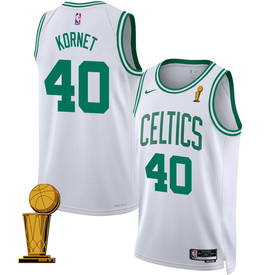 Luke Kornet 40 Boston Celtics 2024 FINALS CHAMPIONS Swingman Association Editio White NBA Jersey Men's