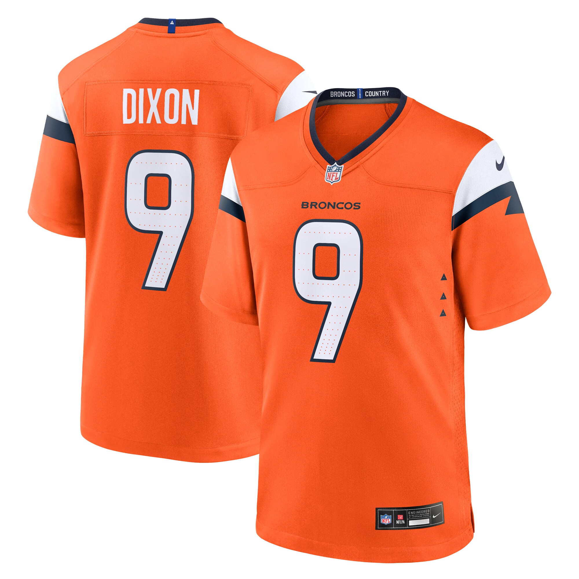 Denver Broncos Riley Dixon Orange Team Game NFL Jersey Men's