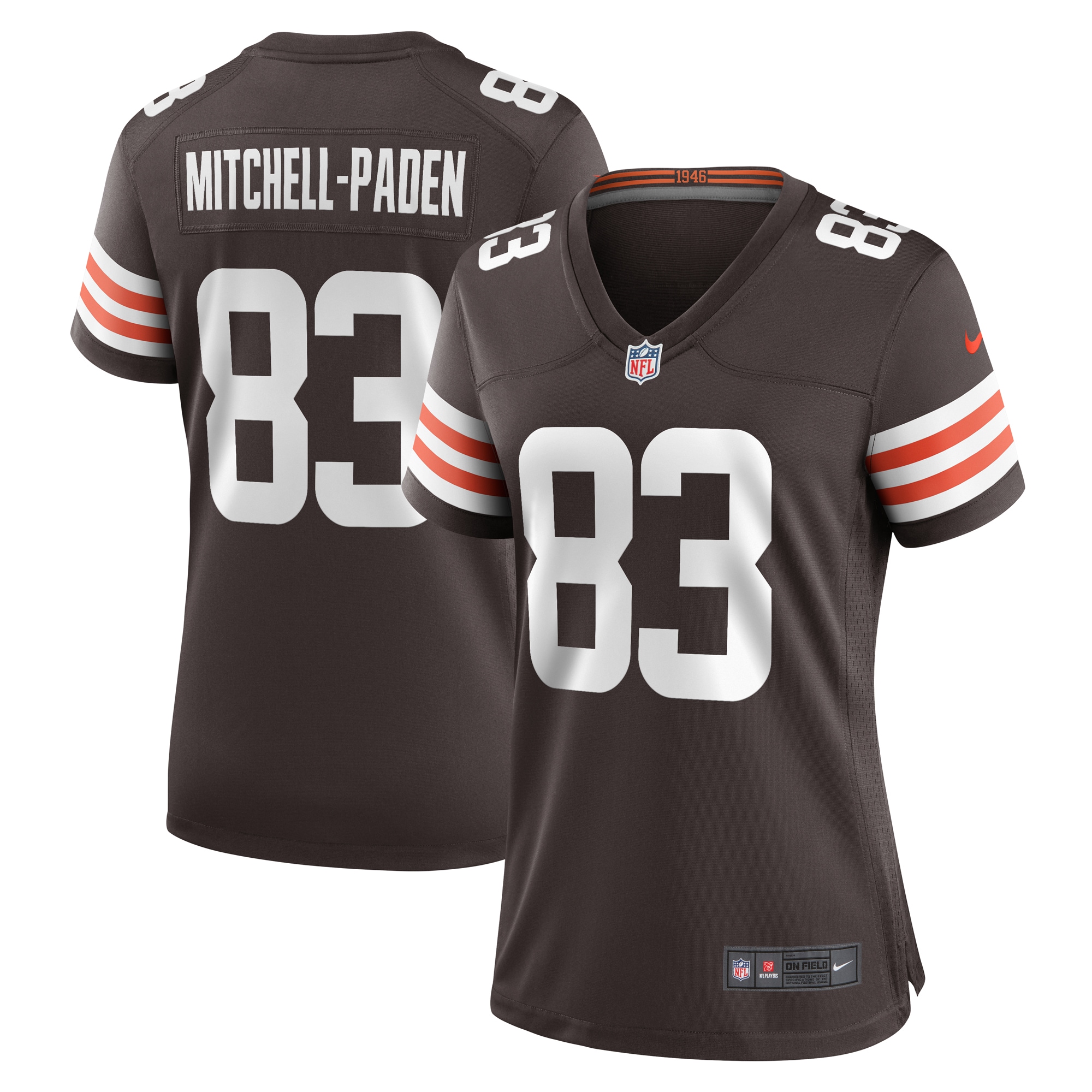 Cleveland Browns Zaire Mitchell-Paden Brown Team Game NFL Jersey Women's