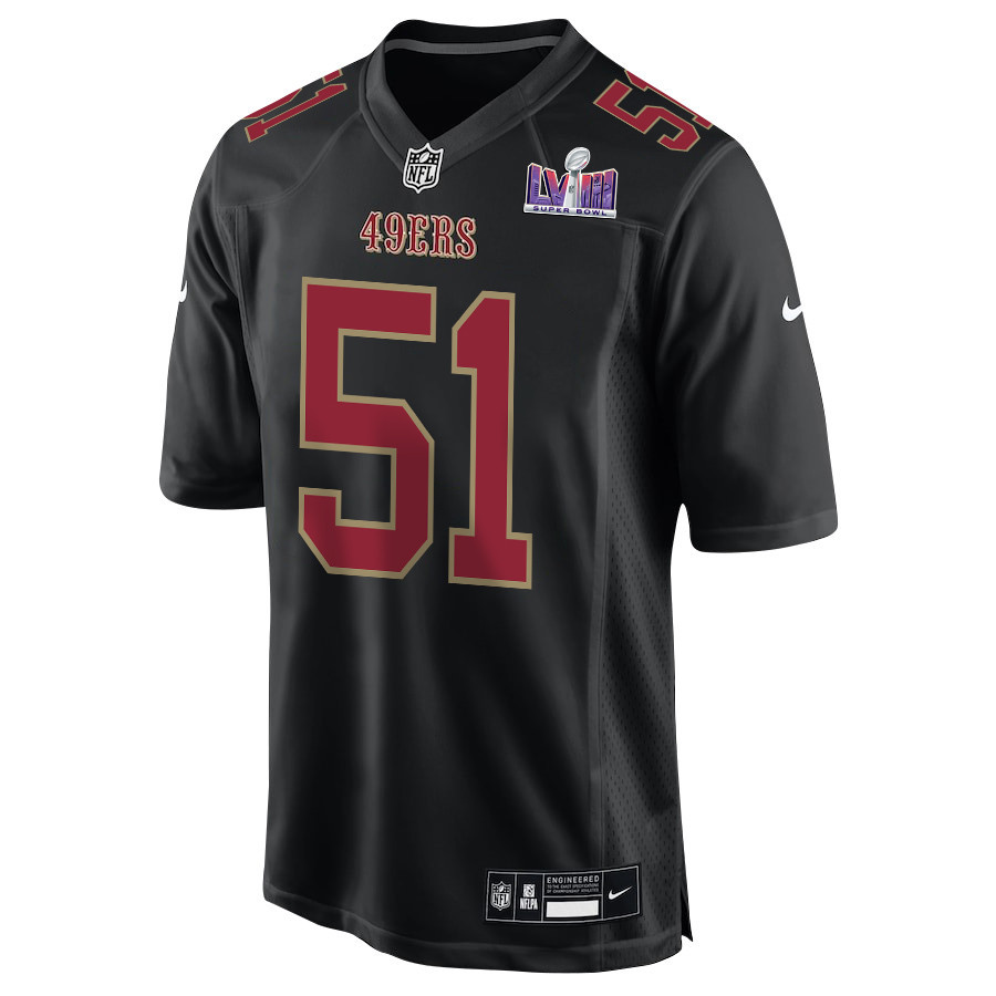 Robert Beal Jr. 51 San Francisco 49ers Super Bowl LVIII Patch Fashion Game Carbon Black NFL Jersey Men's