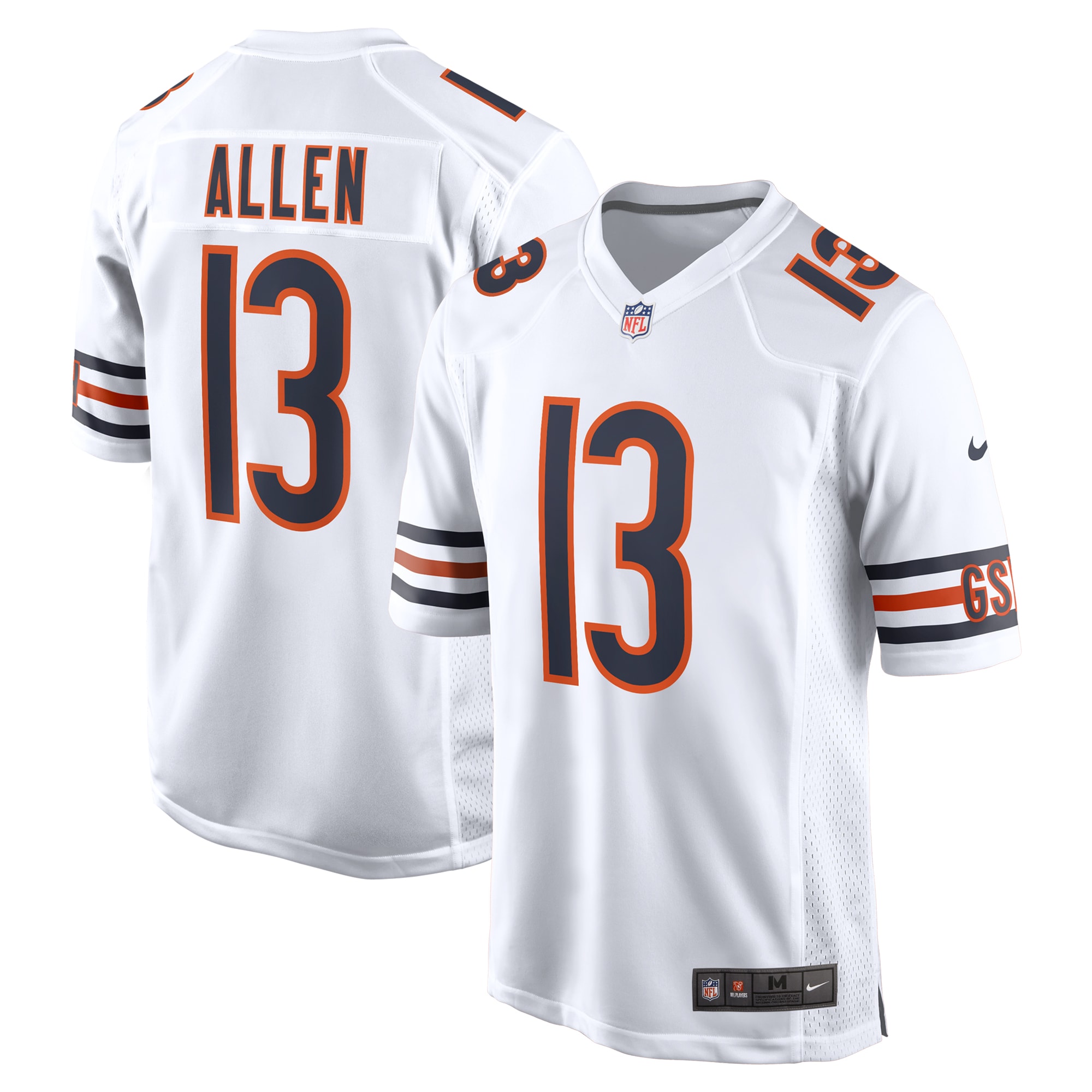 Chicago Bears Keenan Allen White Game NFL Jersey Men's