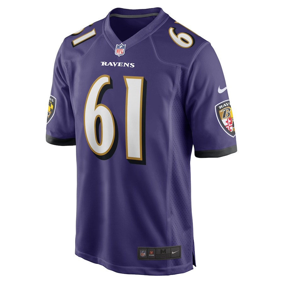 Nick Samac 61 Baltimore Ravens Team Game Purple NFL Jersey Men's