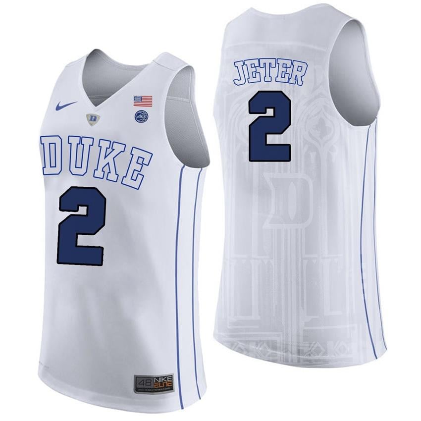Duke Blue Devils 2 Chase Jete White College Player Performance NCAA Jersey Men's