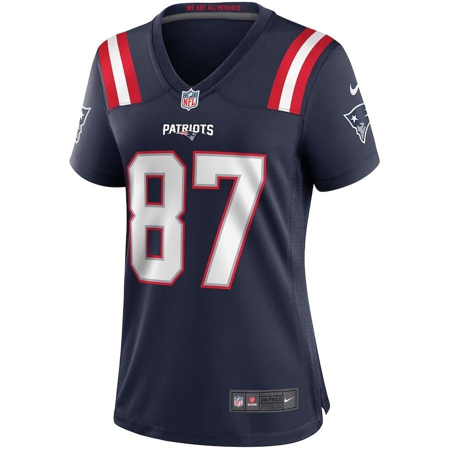 Ben Coates 87 New England Patriots Game Retired Navy NFL Jersey Women's
