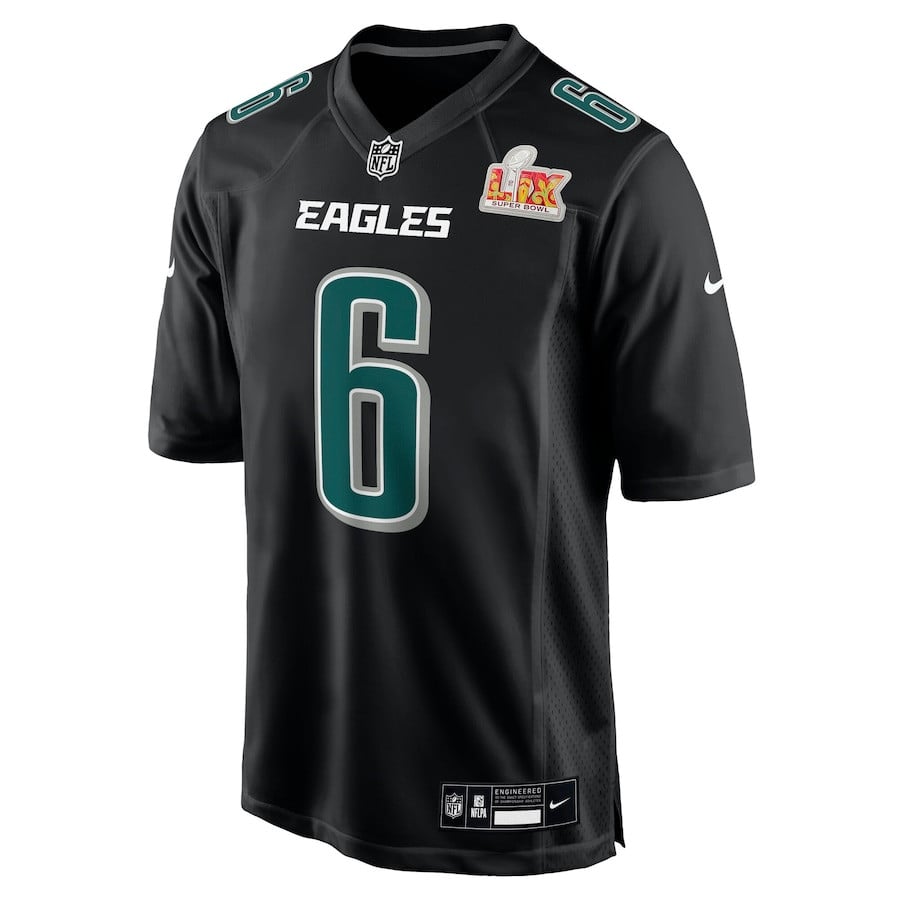 DeVonta Smith 6 Philadelphia Eagles Super Bowl LIX Fashion Game Player Carbon Black NFL Jersey Men's