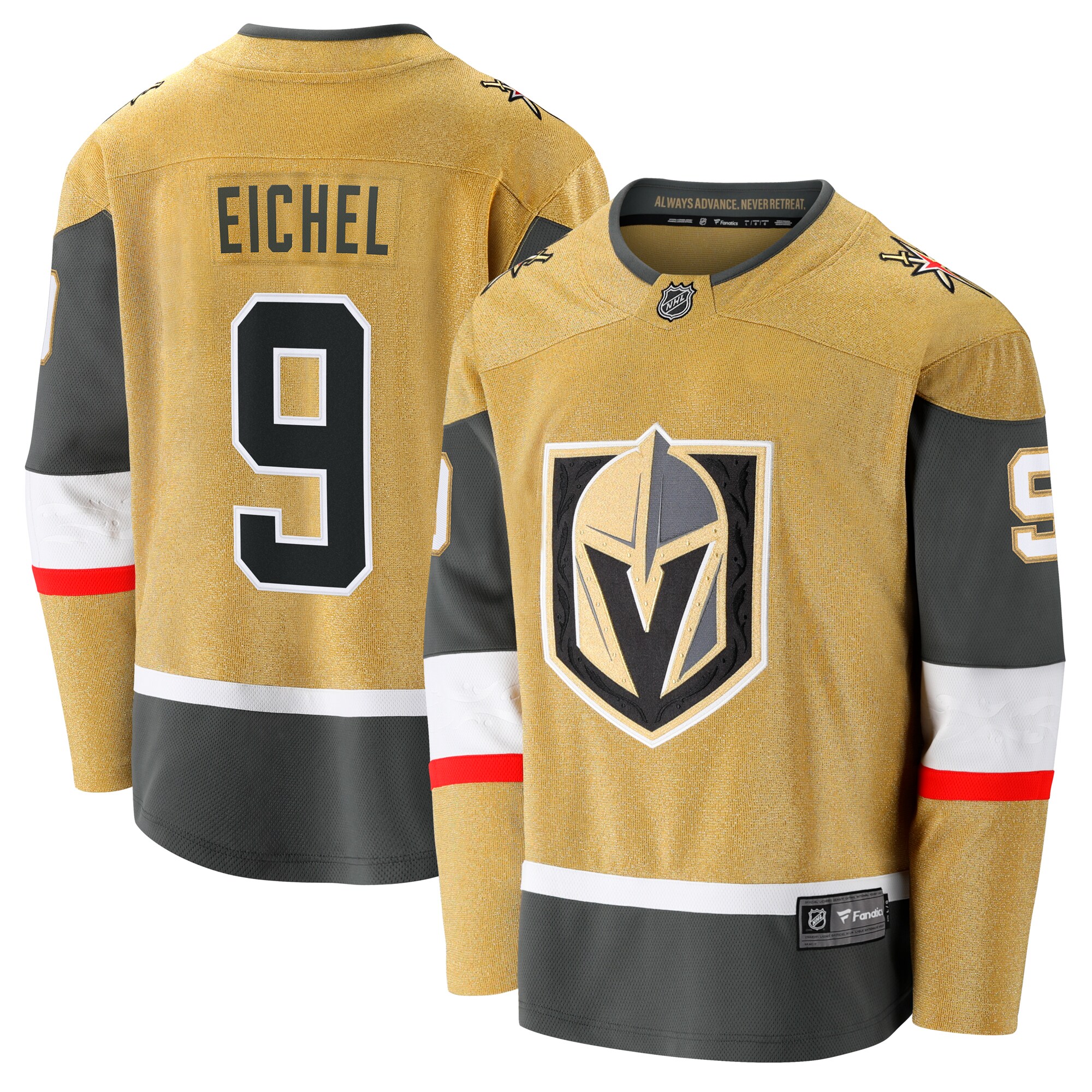 Vegas Golden Knights Jack Eichel Gold Home Breakaway NHL Jersey Men's