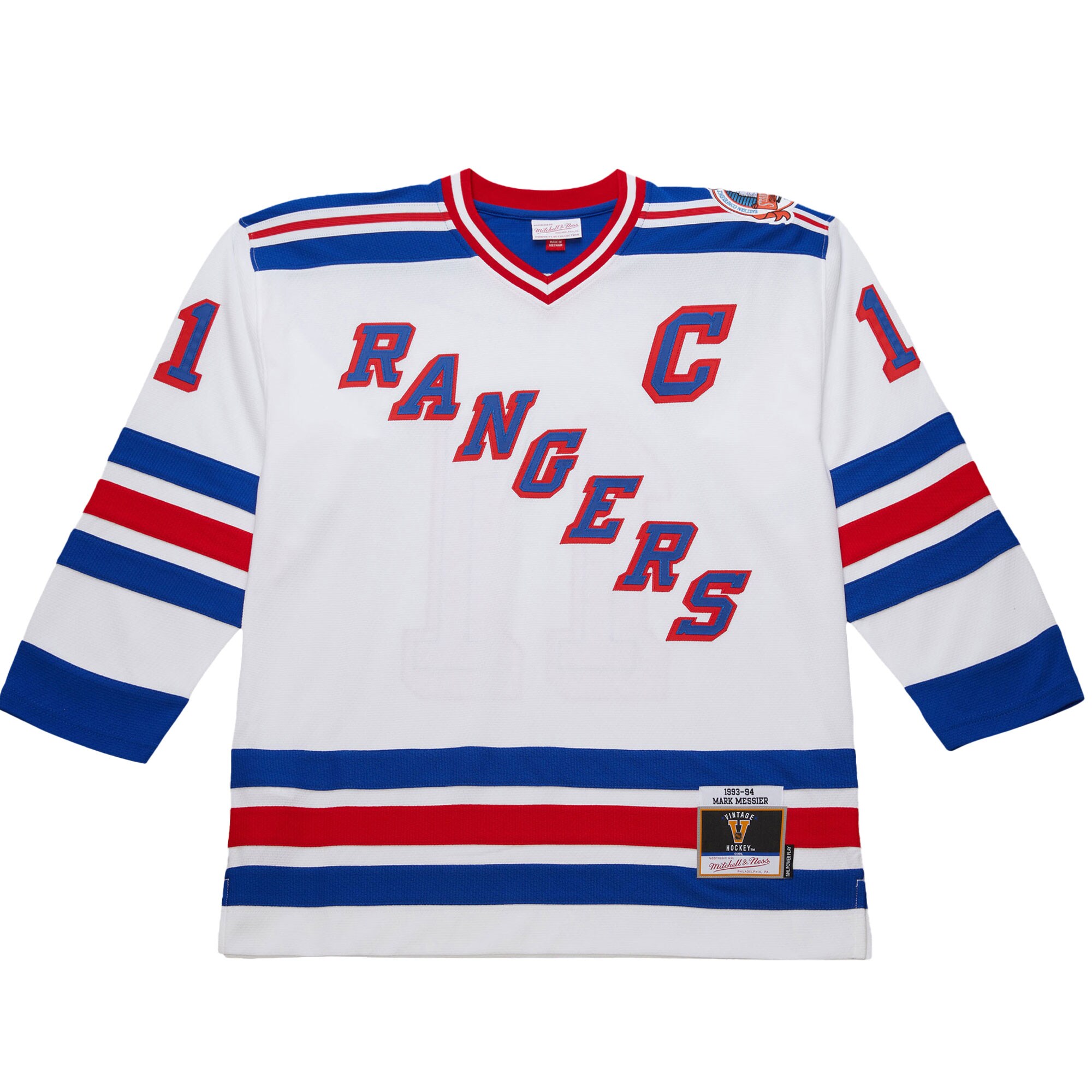 New York Rangers Mark Messier White 1993-94 Power Play NHL Jersey Men's