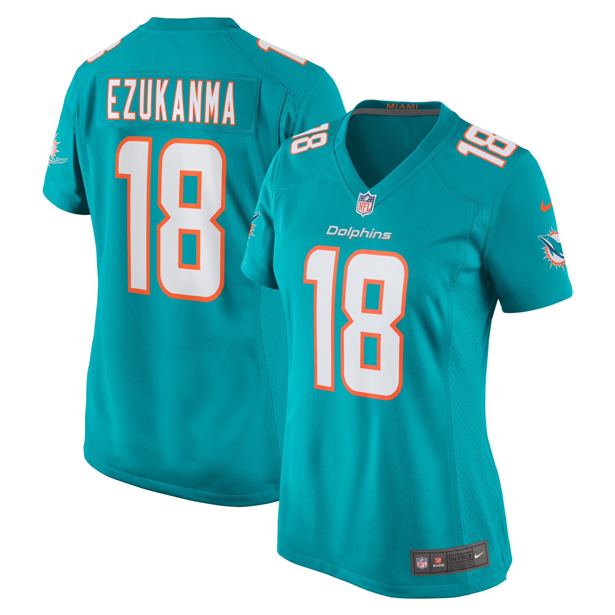 Miami Dolphins Erik Ezukanma Aqua Game Player NFL Jersey Women's