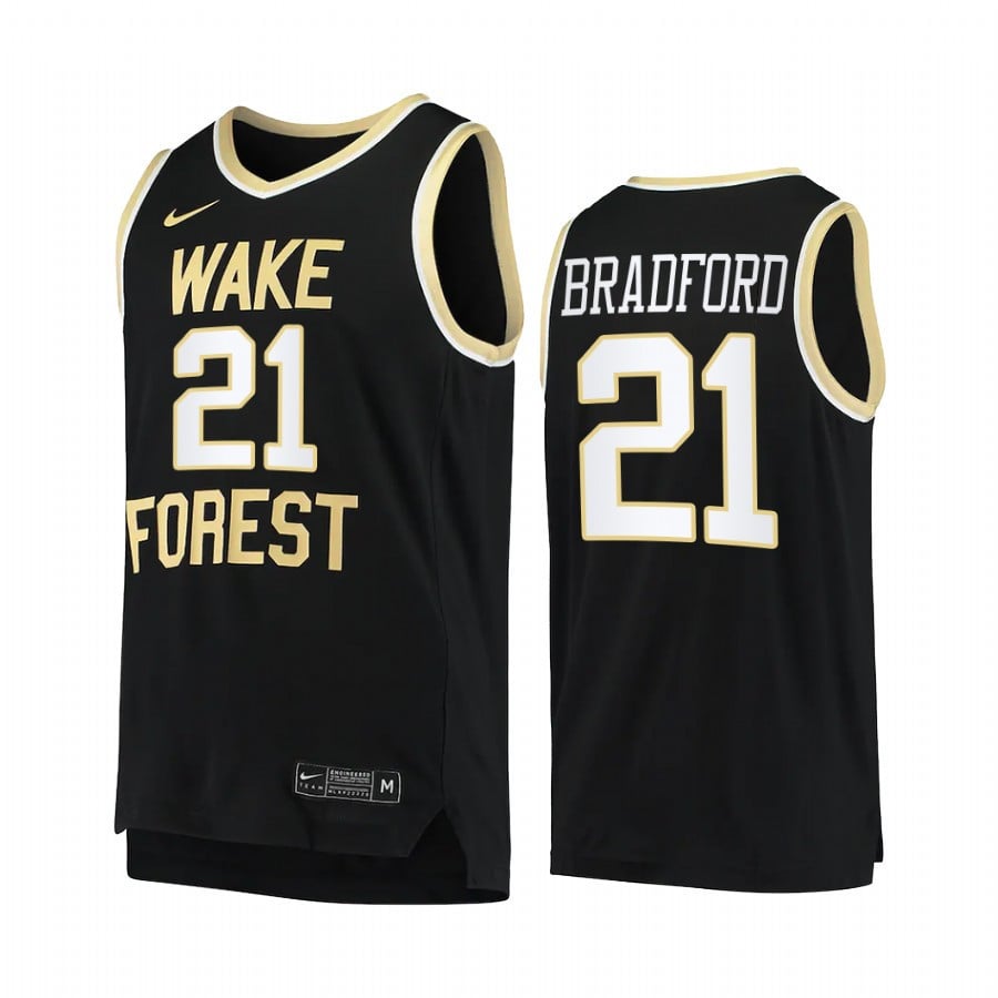 Wake Forest Demon Deacons Davion Bradford 21 College Black Uniform NCAA Jersey Men's
