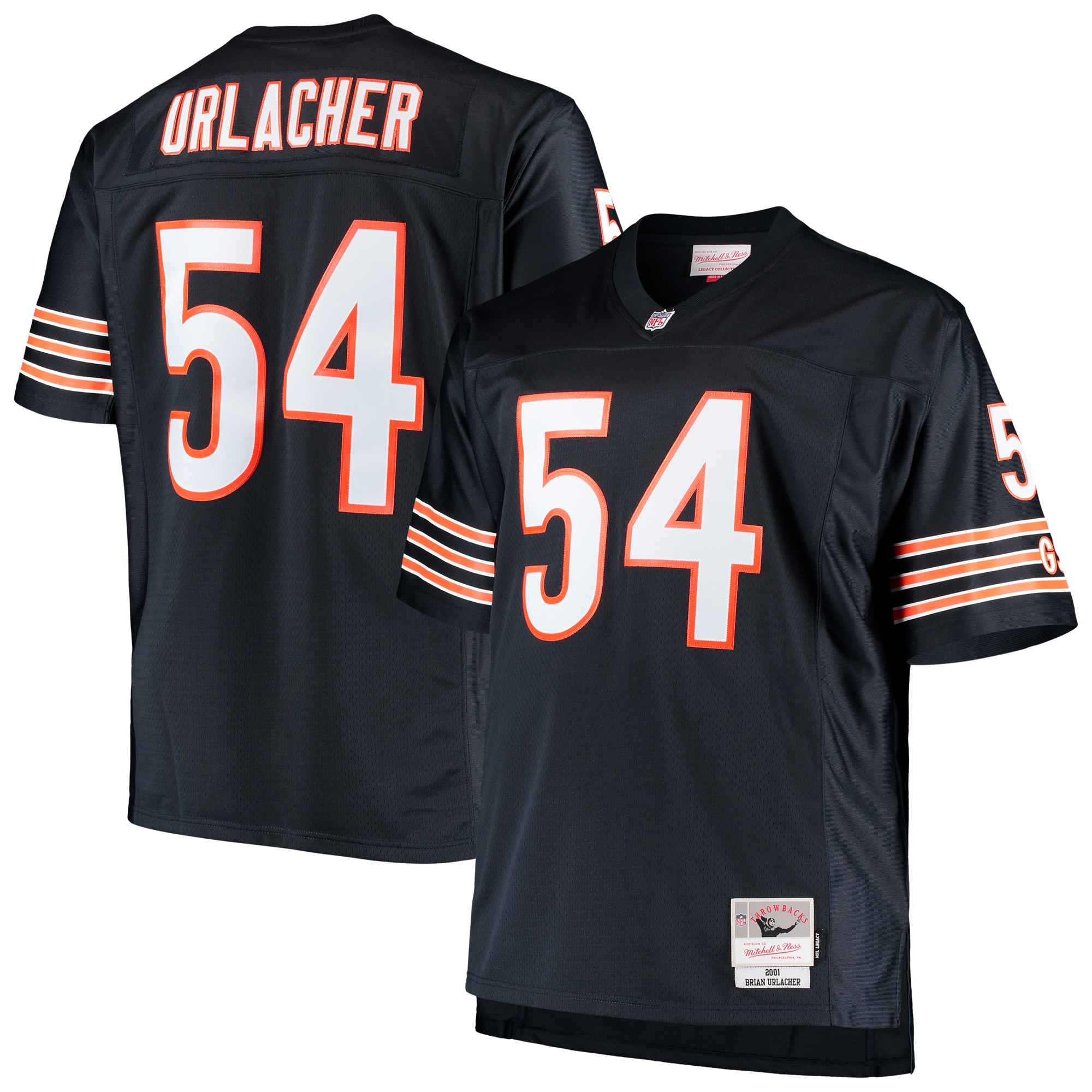 Chicago Bears Brian Urlacher Mitchell Ness Navy Big Tall 2001 Retired Player NFL Jersey Men's