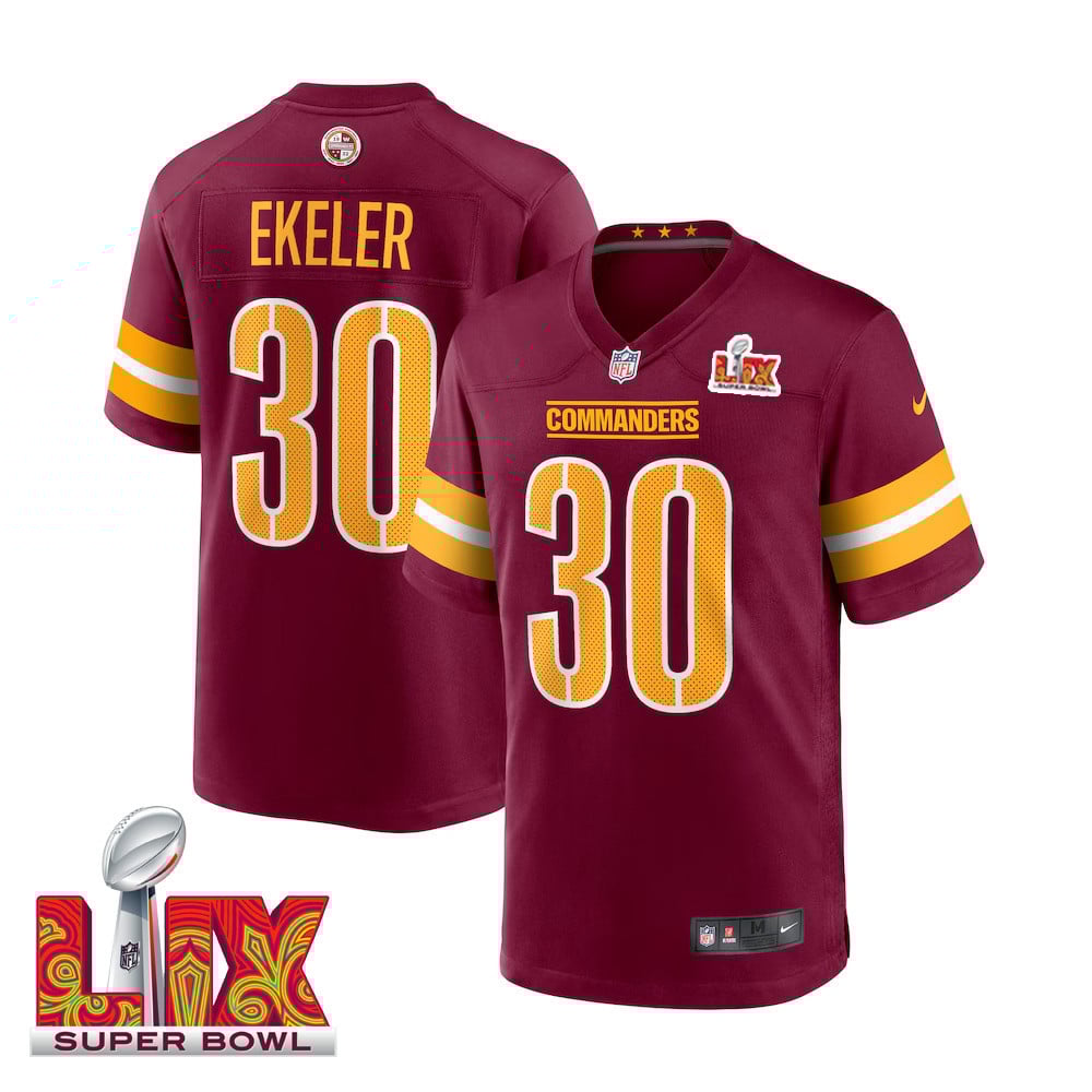 Austin Ekeler #30 Washington Commanders Super Bowl LIX Burgundy NFL Jersey Men's