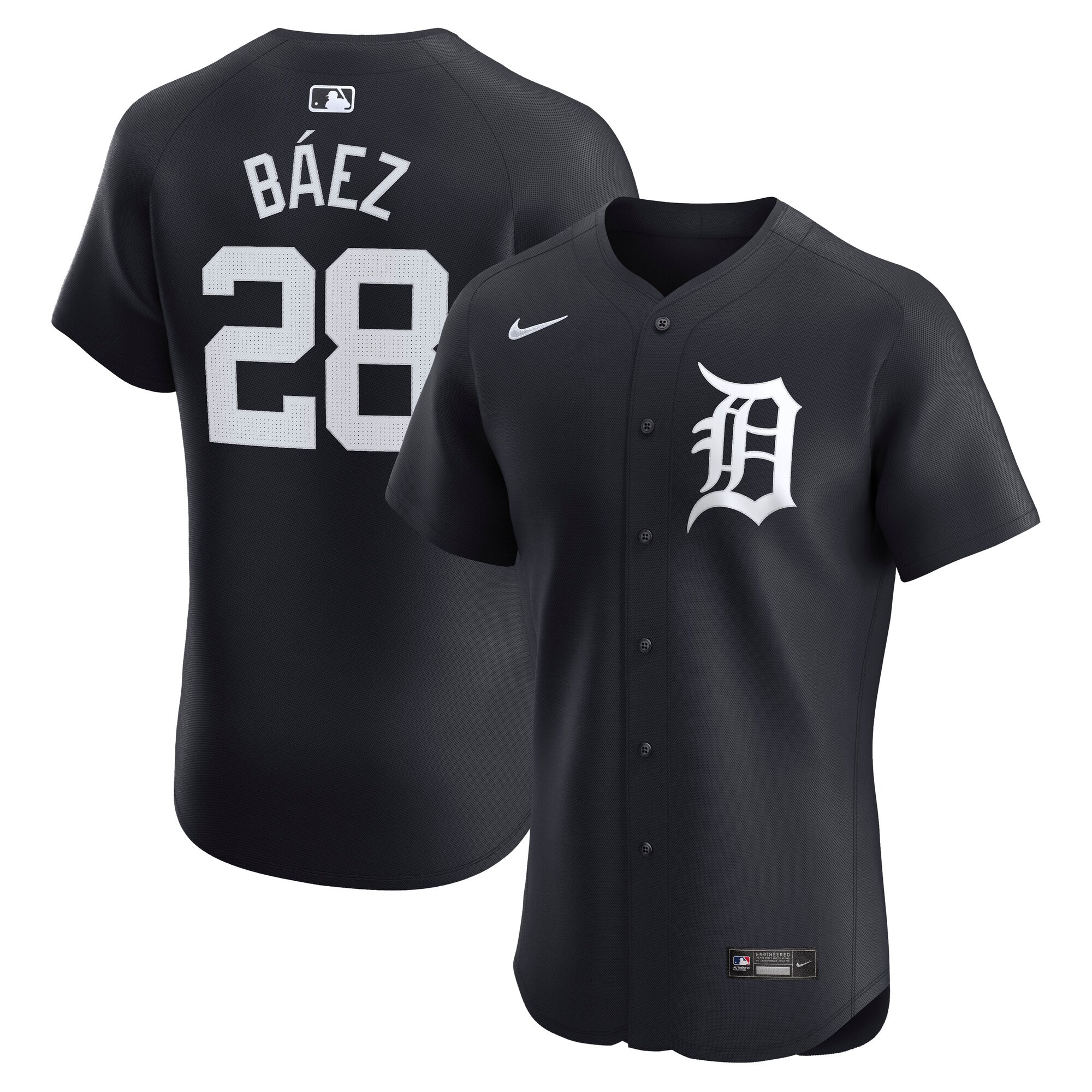 Detroit Tigers Javier Baez Navy Alternate Elite Player MLB Jersey Men's